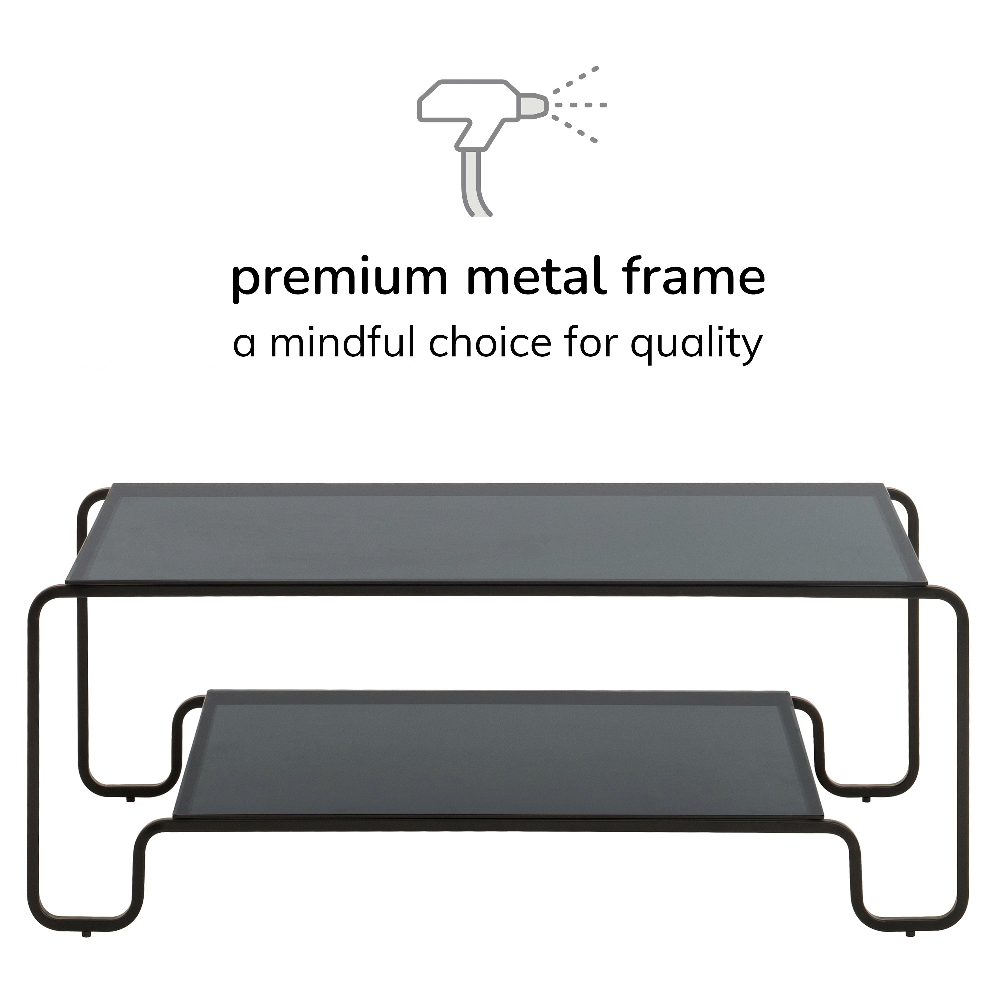 Tucker Iron & Glass Coffee Table - Black