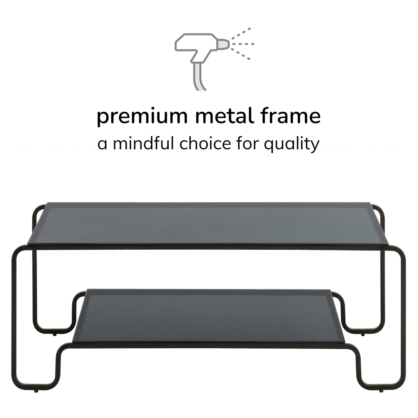 Tucker Iron & Glass Coffee Table - Black