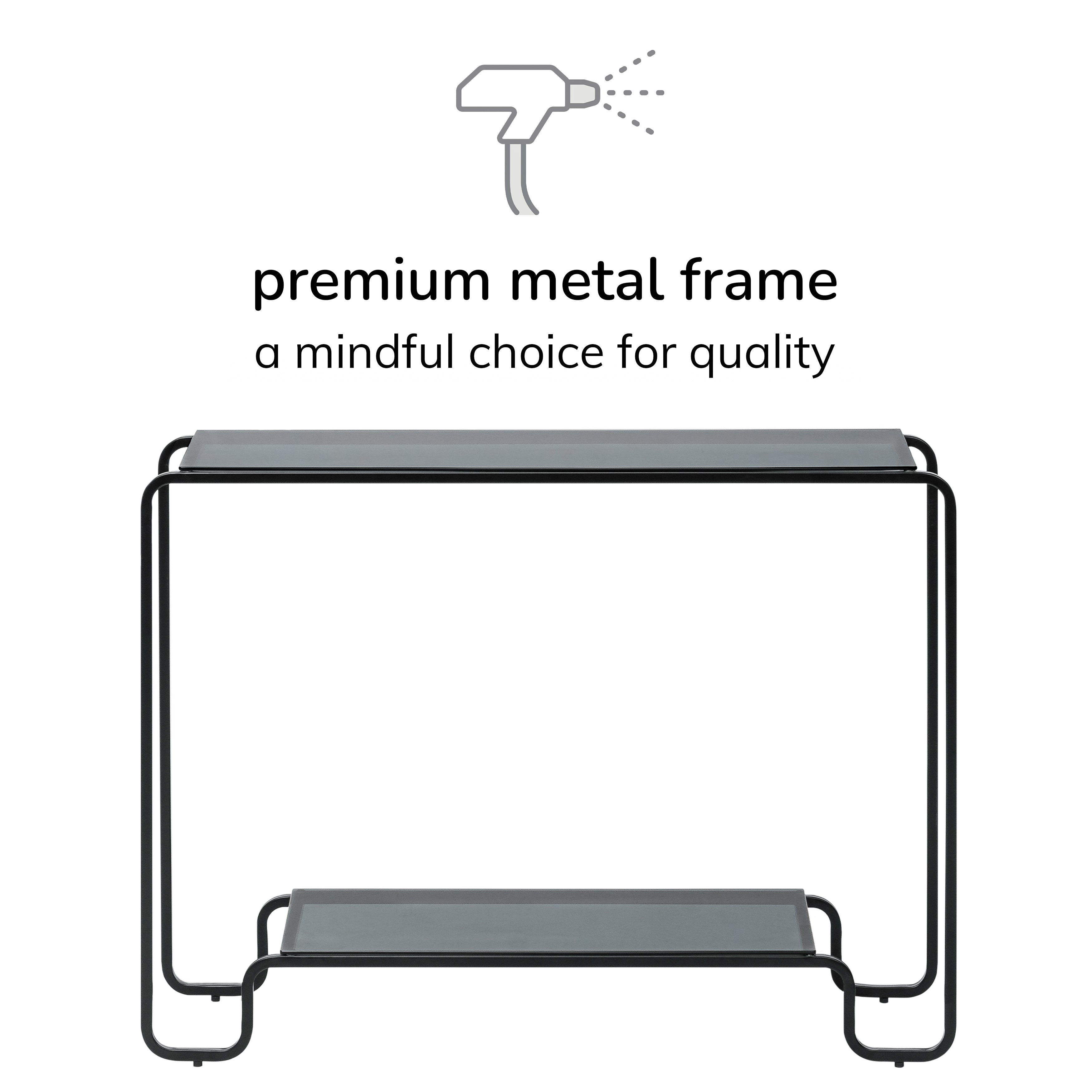 Flint Iron & Glass Console Table - Black