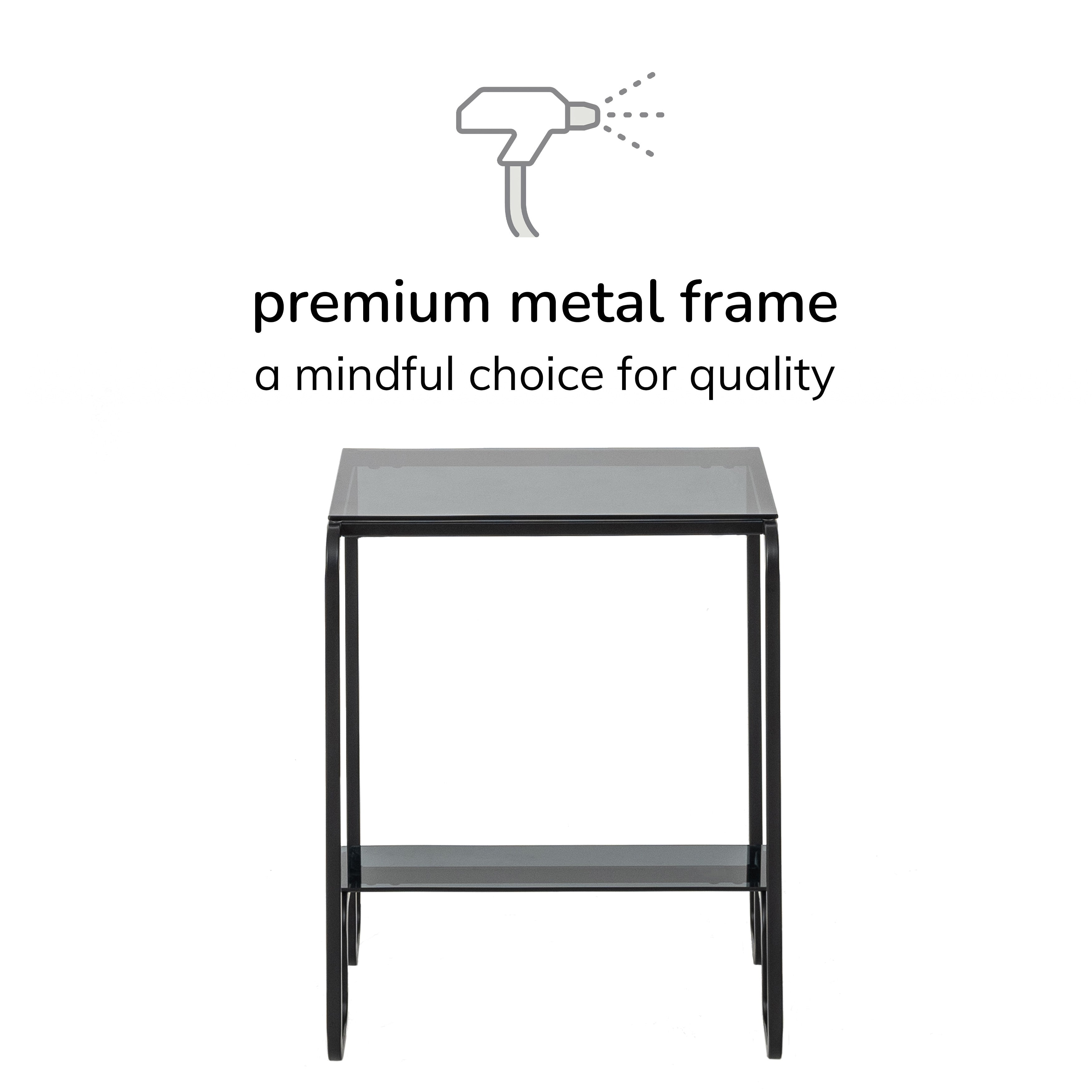 River Iron & Glass End Table - Black