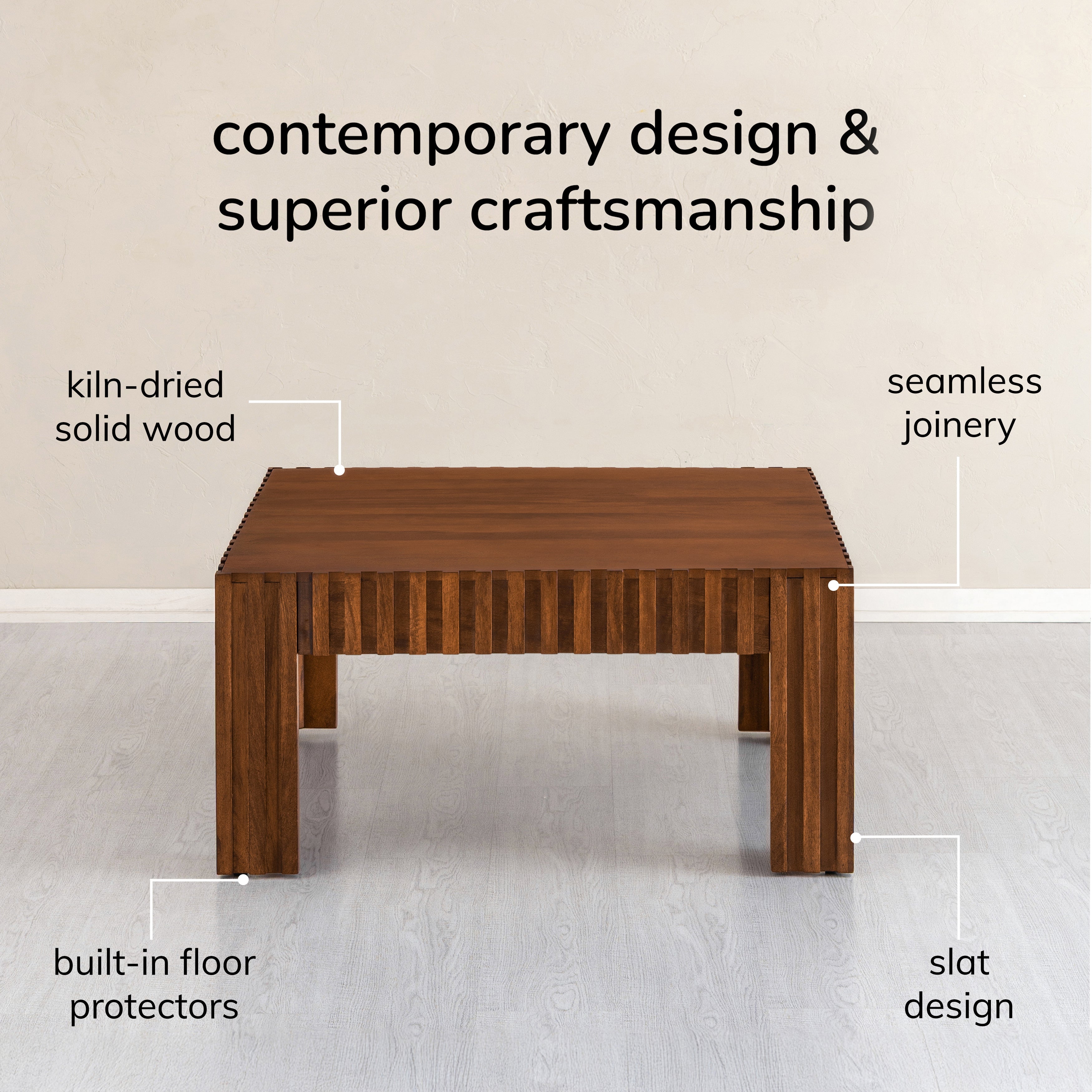 Fritz Solid Wood Coffee Table - Walnut