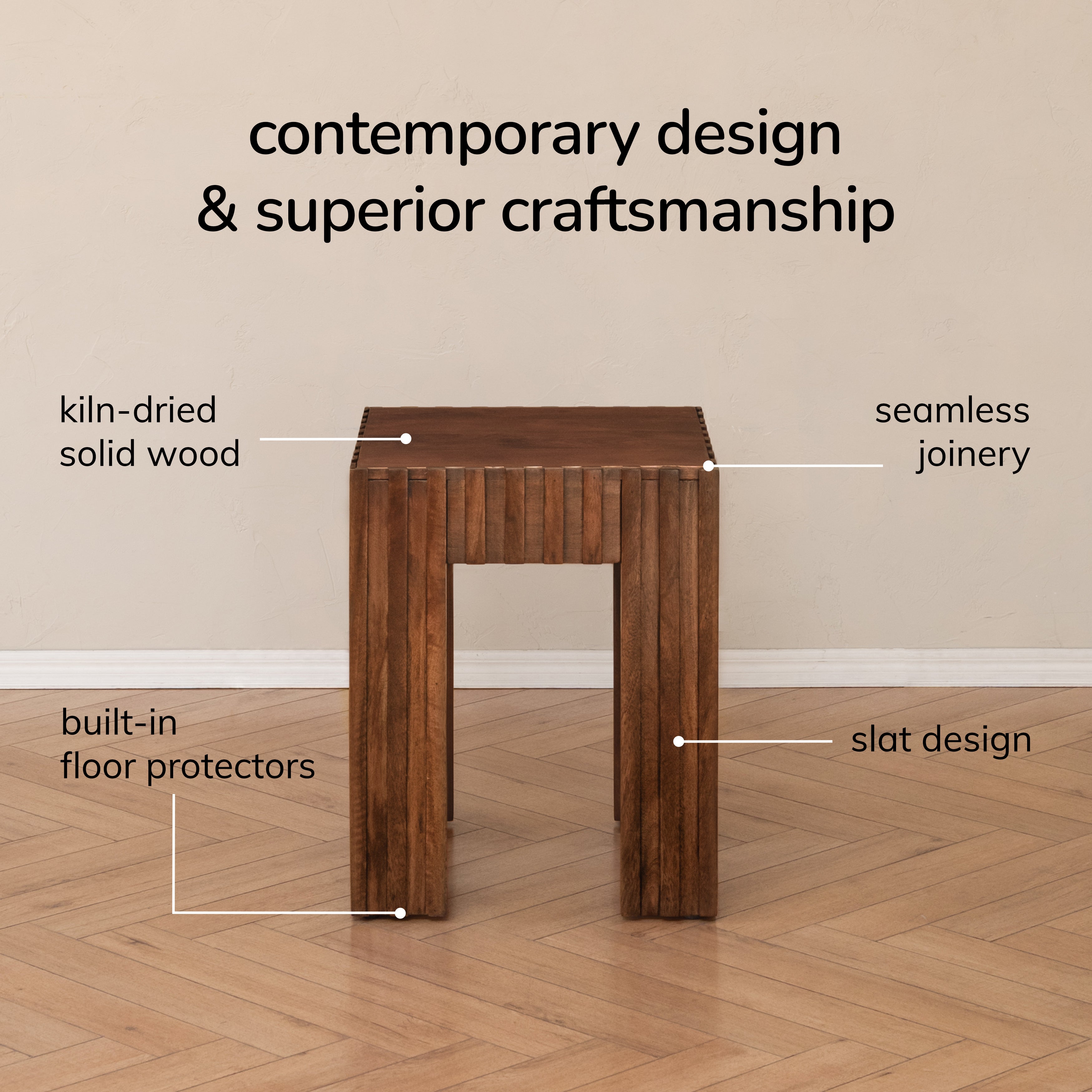 Fritz Solid Wood End Table - Walnut