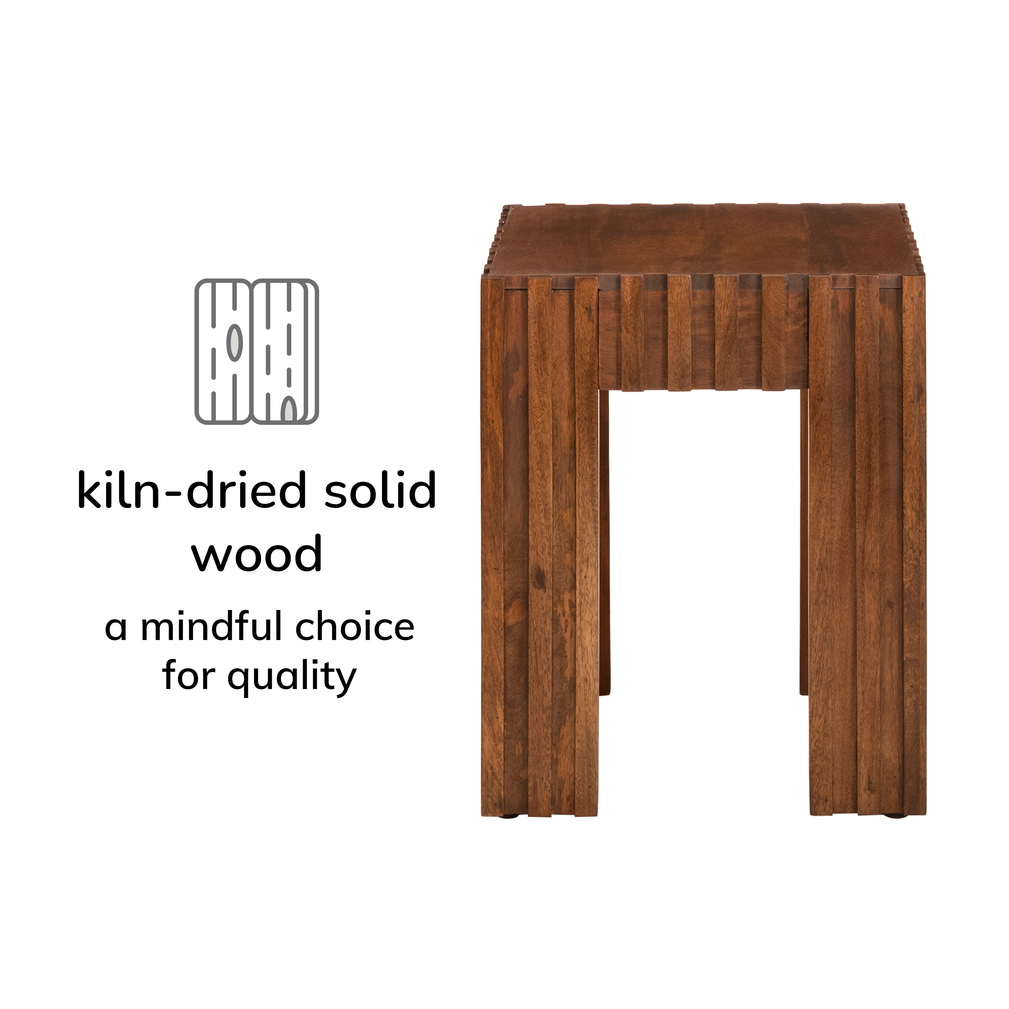 Fritz Solid Wood End Table - Walnut