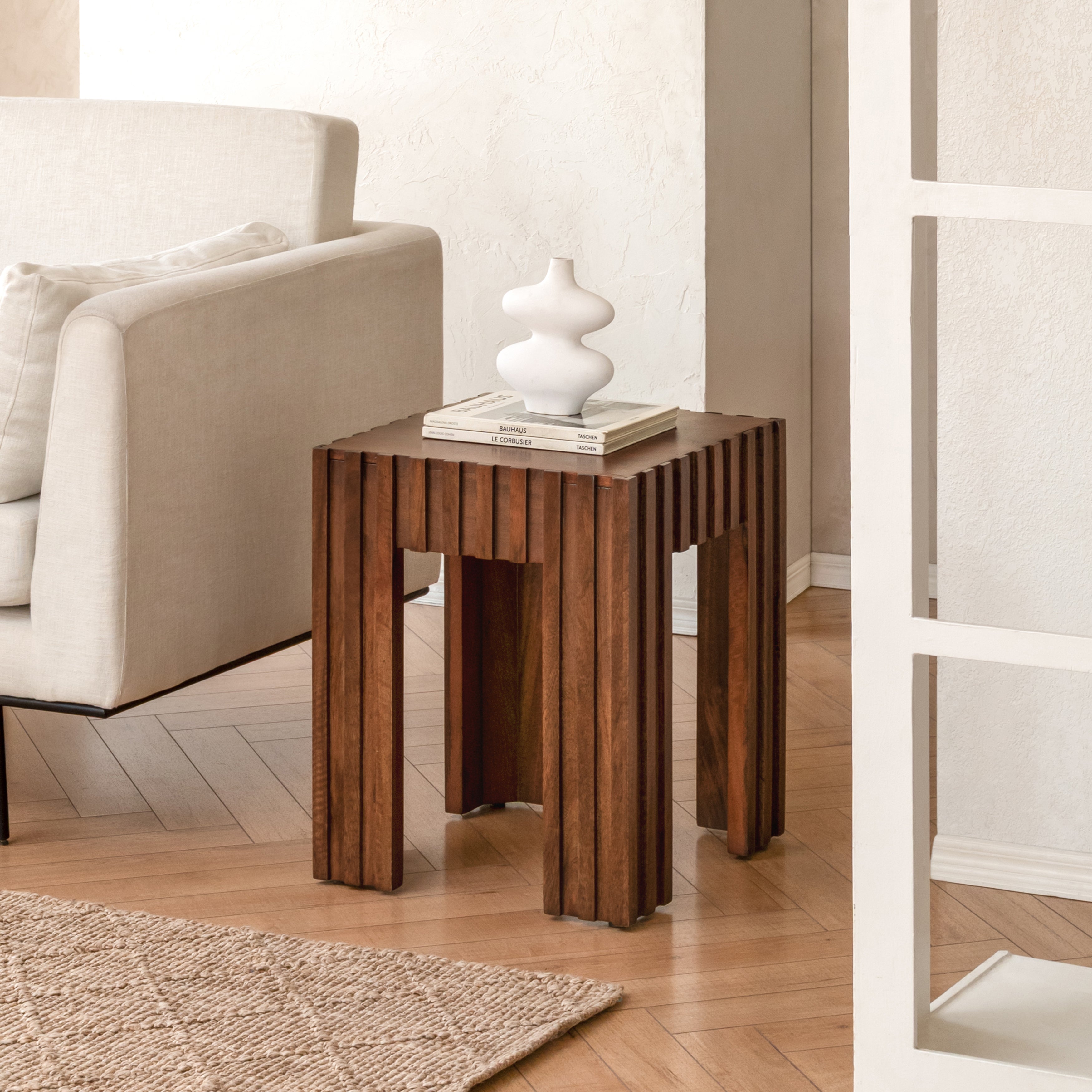 Fritz Solid Wood End Table - Walnut