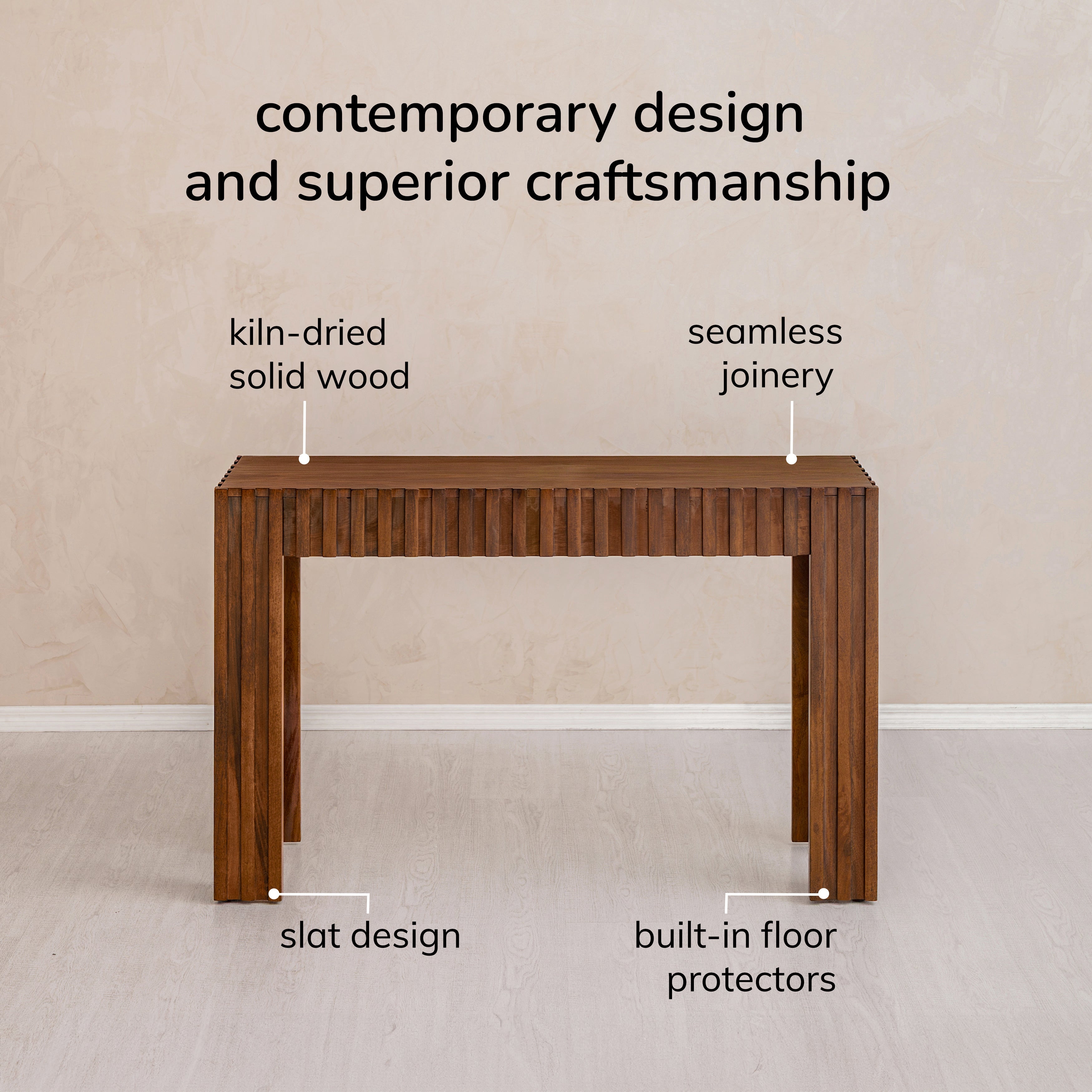 Fritz Solid Wood Console Table - Walnut