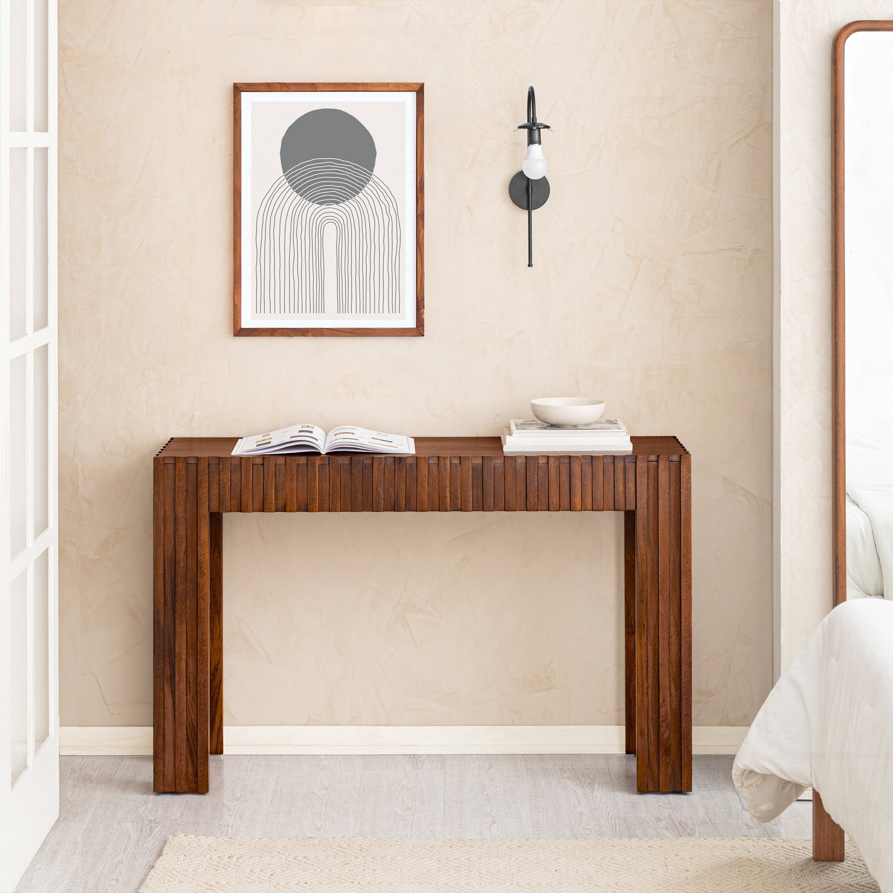 Fritz Solid Wood Console Table - Walnut