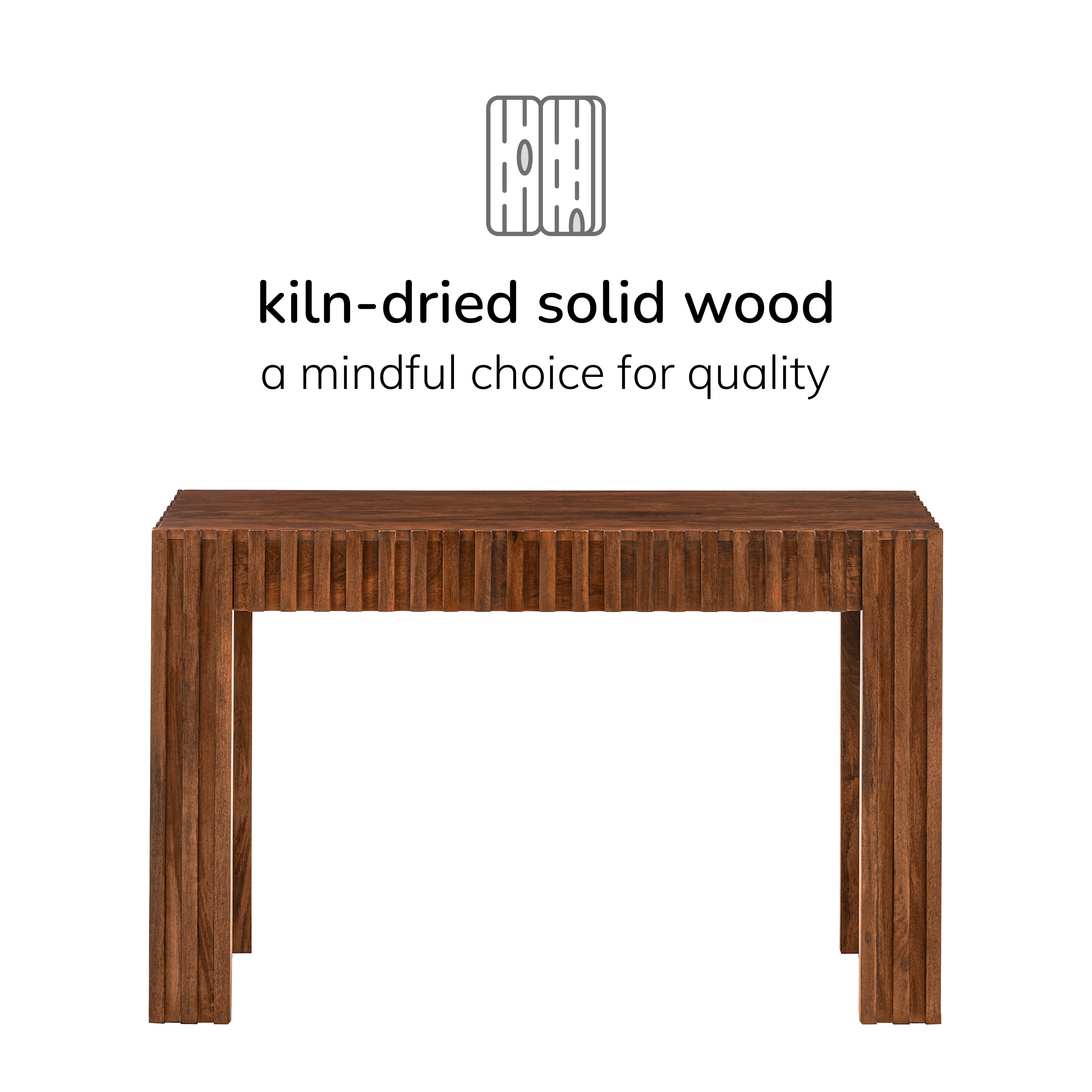 Fritz Solid Wood Console Table - Walnut