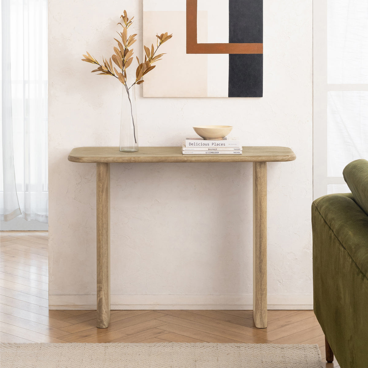 Zikha Solid Wood Console Table - Warm Sand