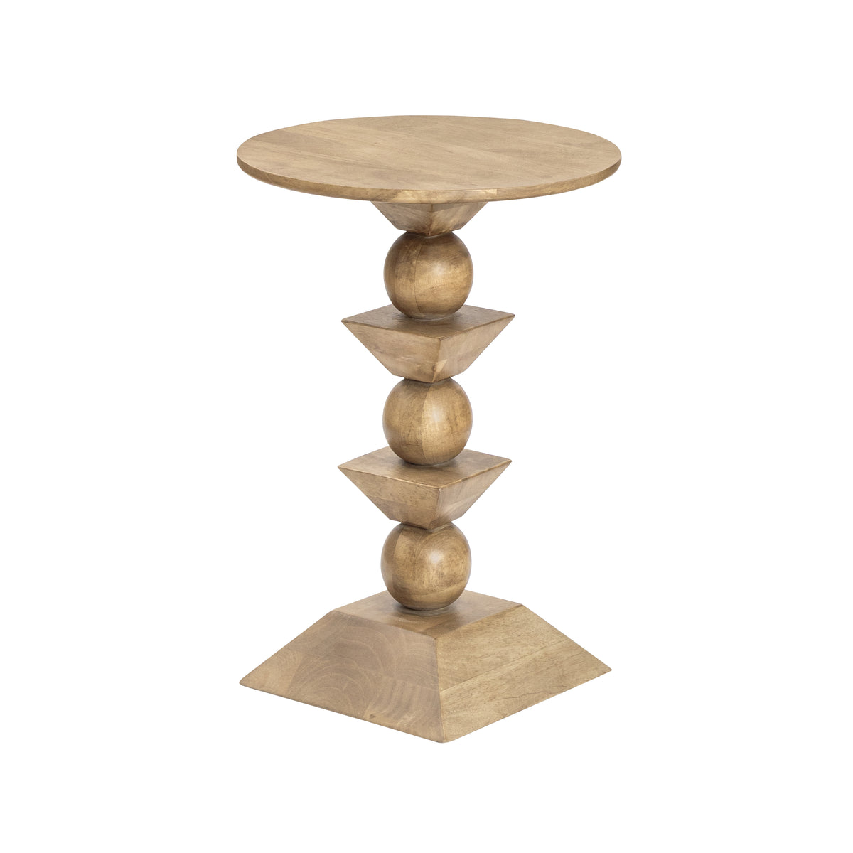 Gino Solid Wood End Table - Warm Sand