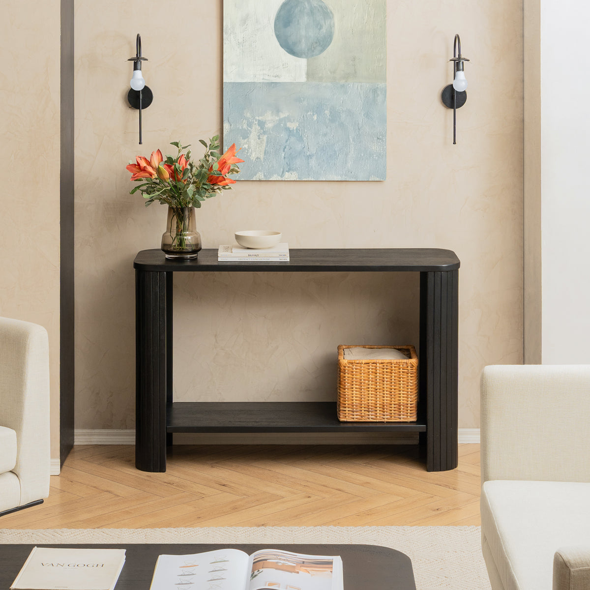 Warwick Solid Wood Console Table - Black
