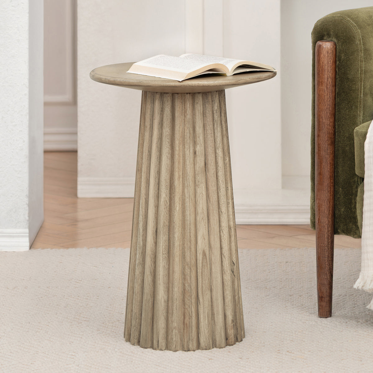 Sienna Solid Wood End Table - Warm Sand