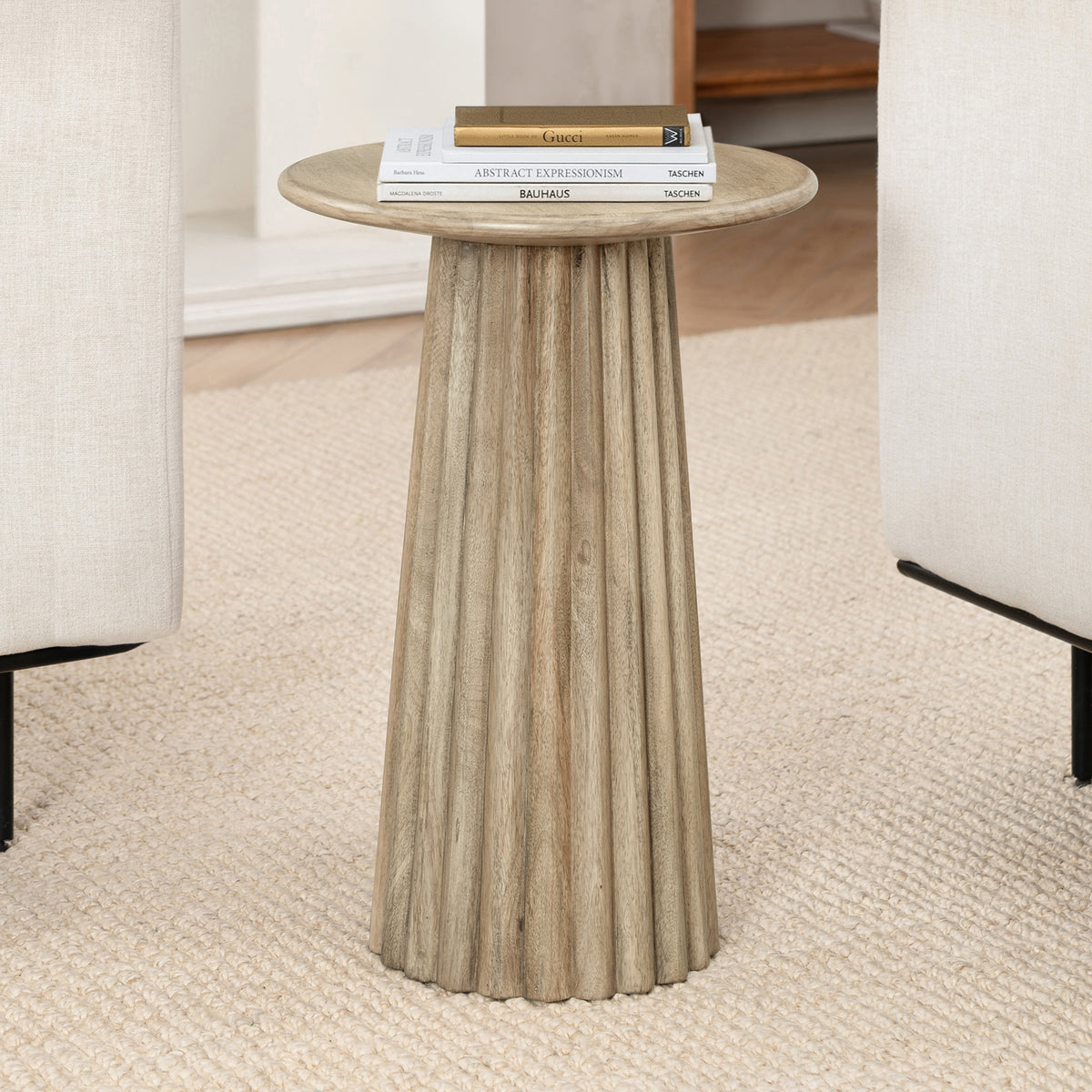 Sienna Solid Wood End Table - Warm Sand