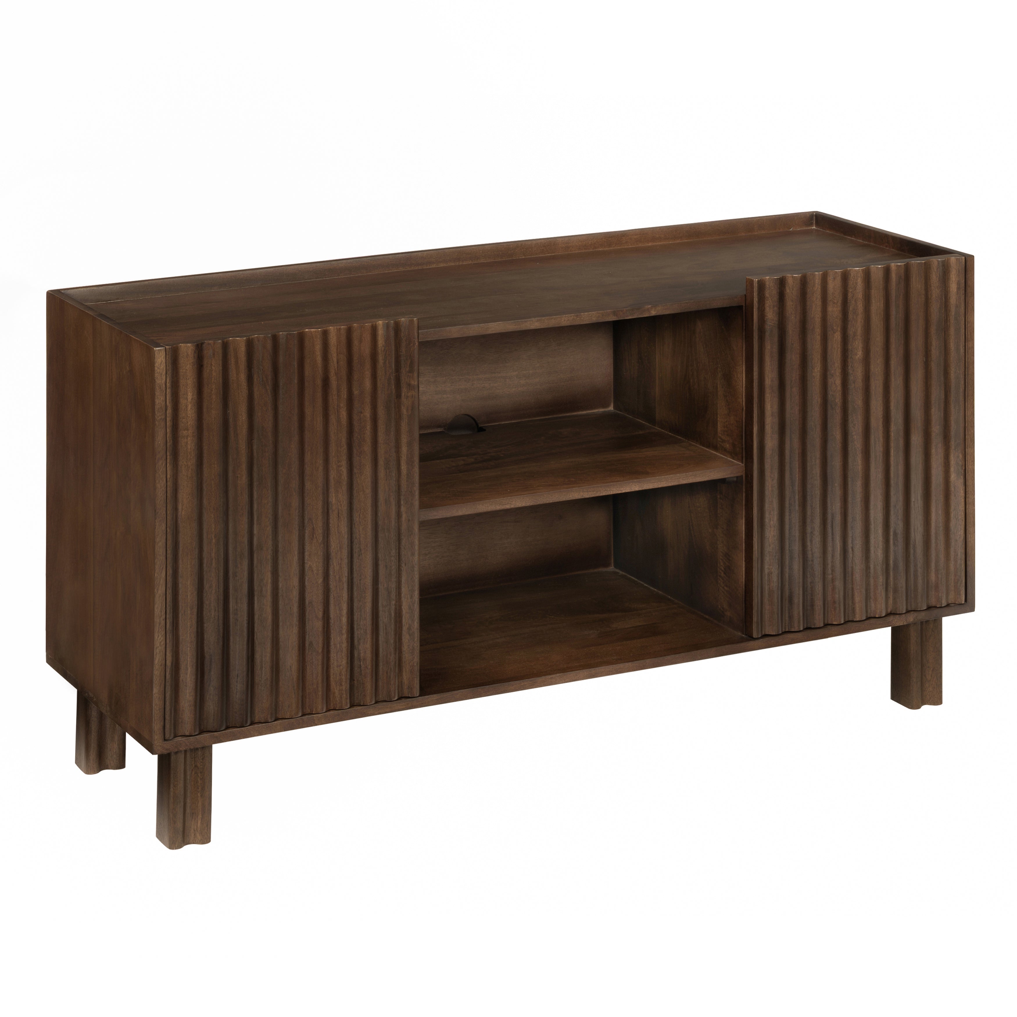 Danza 2 Door Solid Mango Wood Media Unit - Hazel Brown