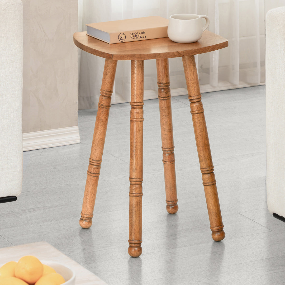 Spritz Solid Mango Wood End Table - Mid Tone Honey