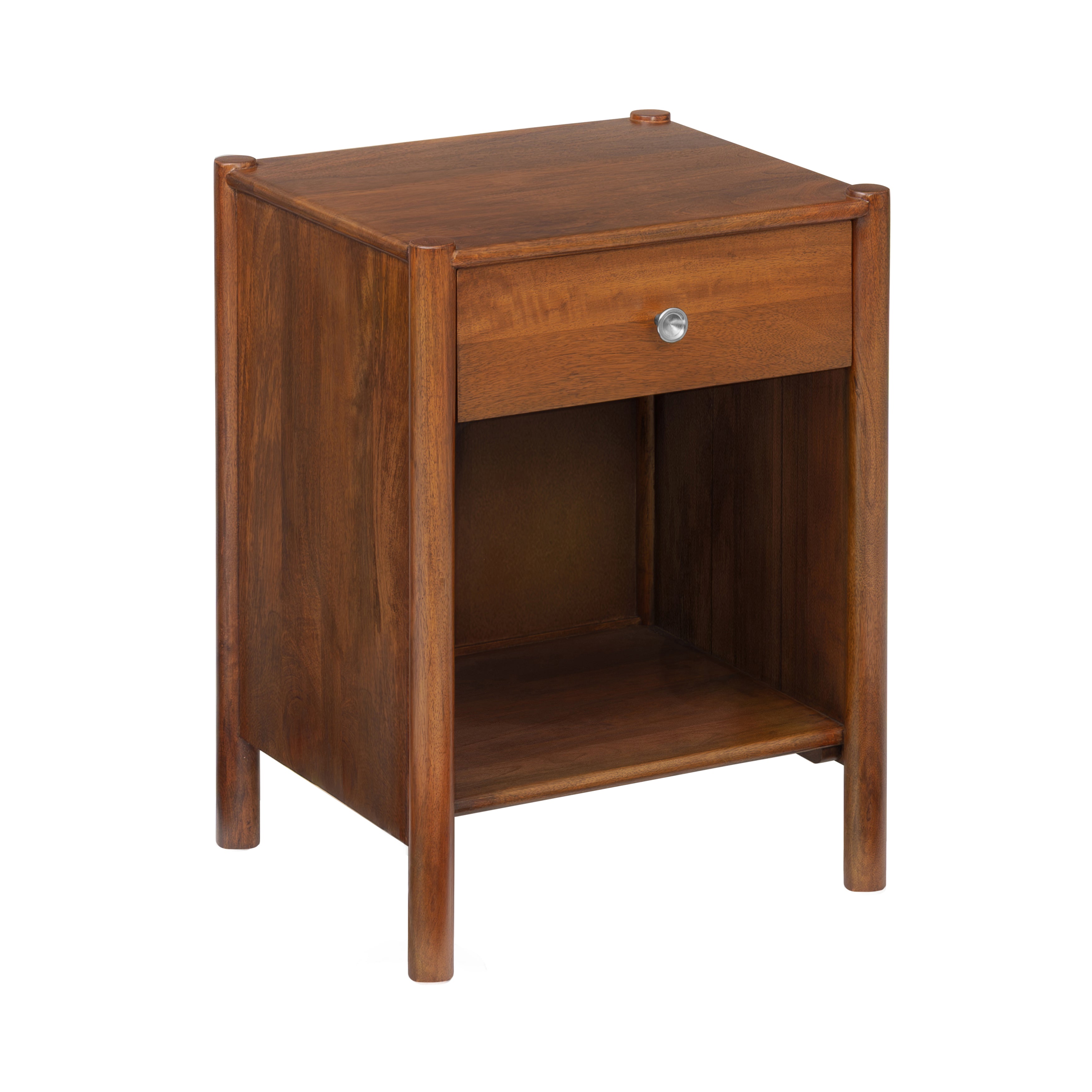 Eden Solid Wood Nightstand - Walnut