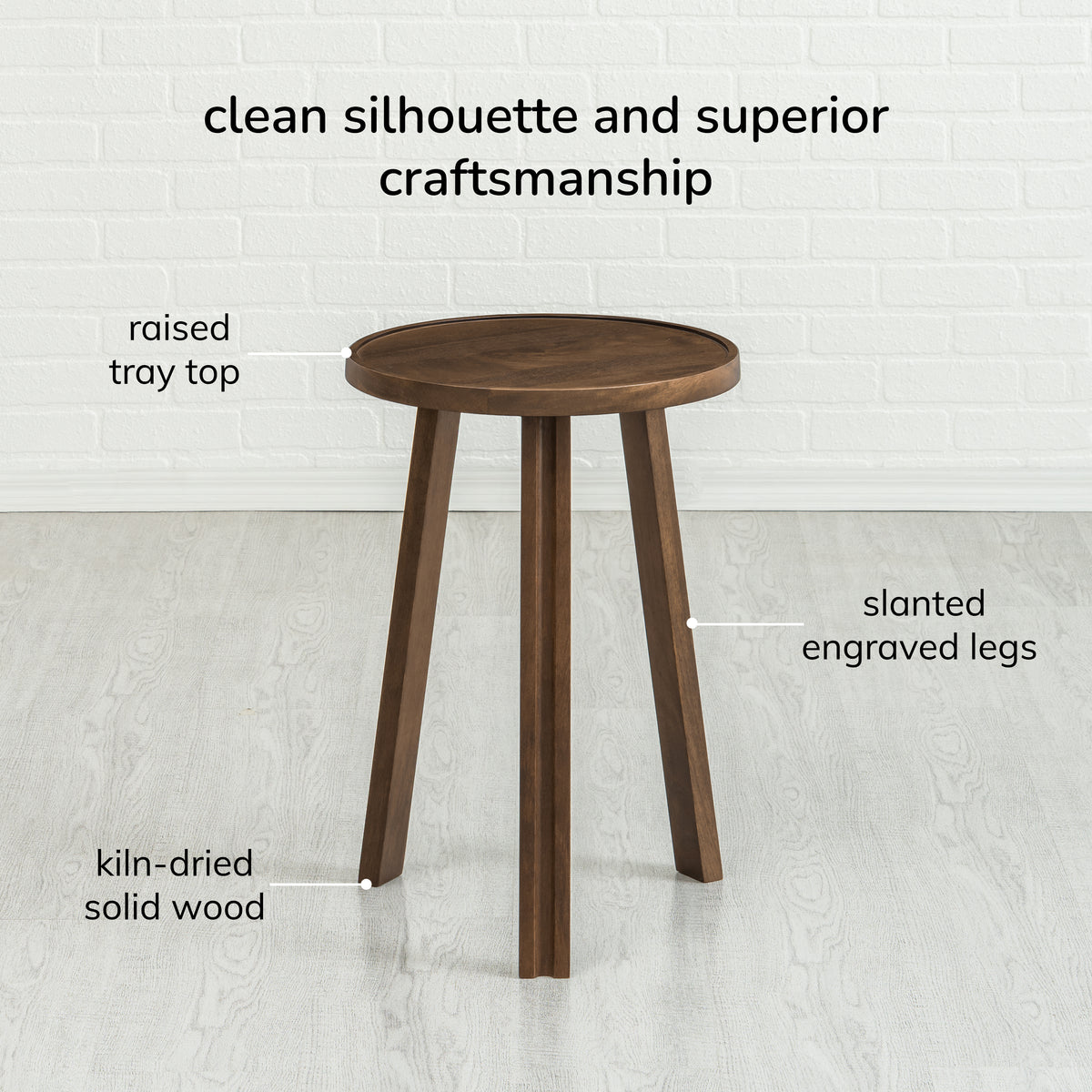 Ethel Solid Wood End Table - Hazel Brown