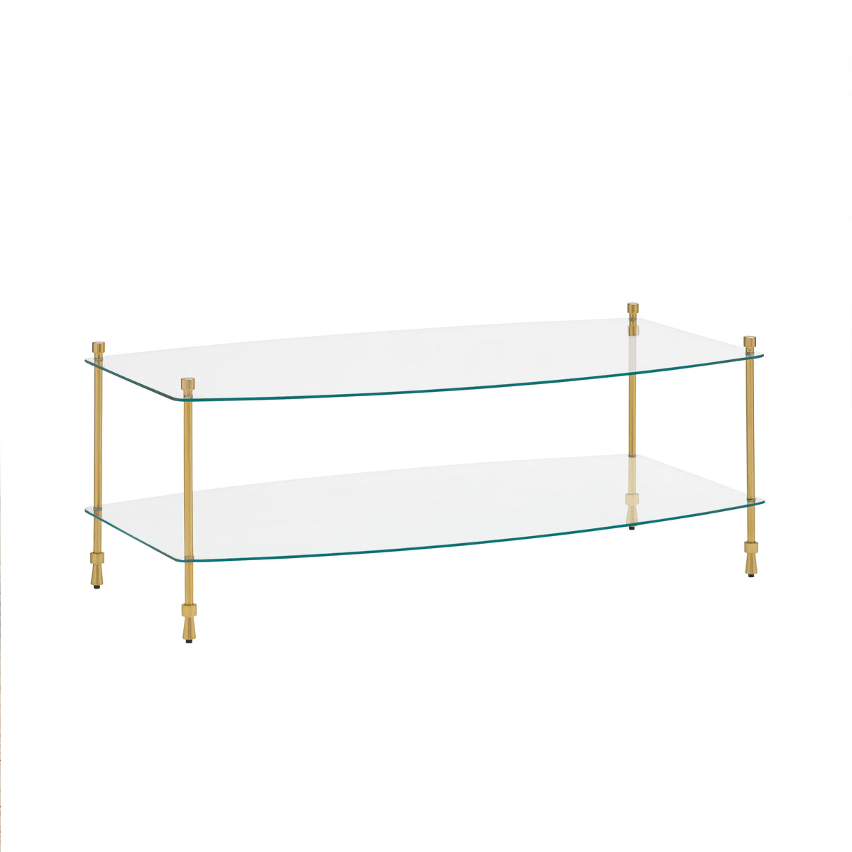 Veta Metal & Tempered Glass Coffee Table - Antique Brass