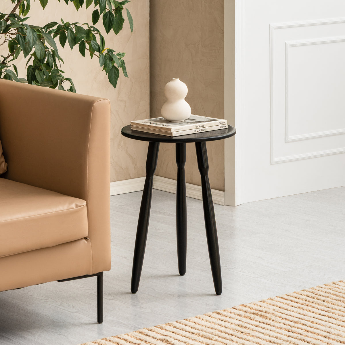 Betty Solid Wood End Table - Black