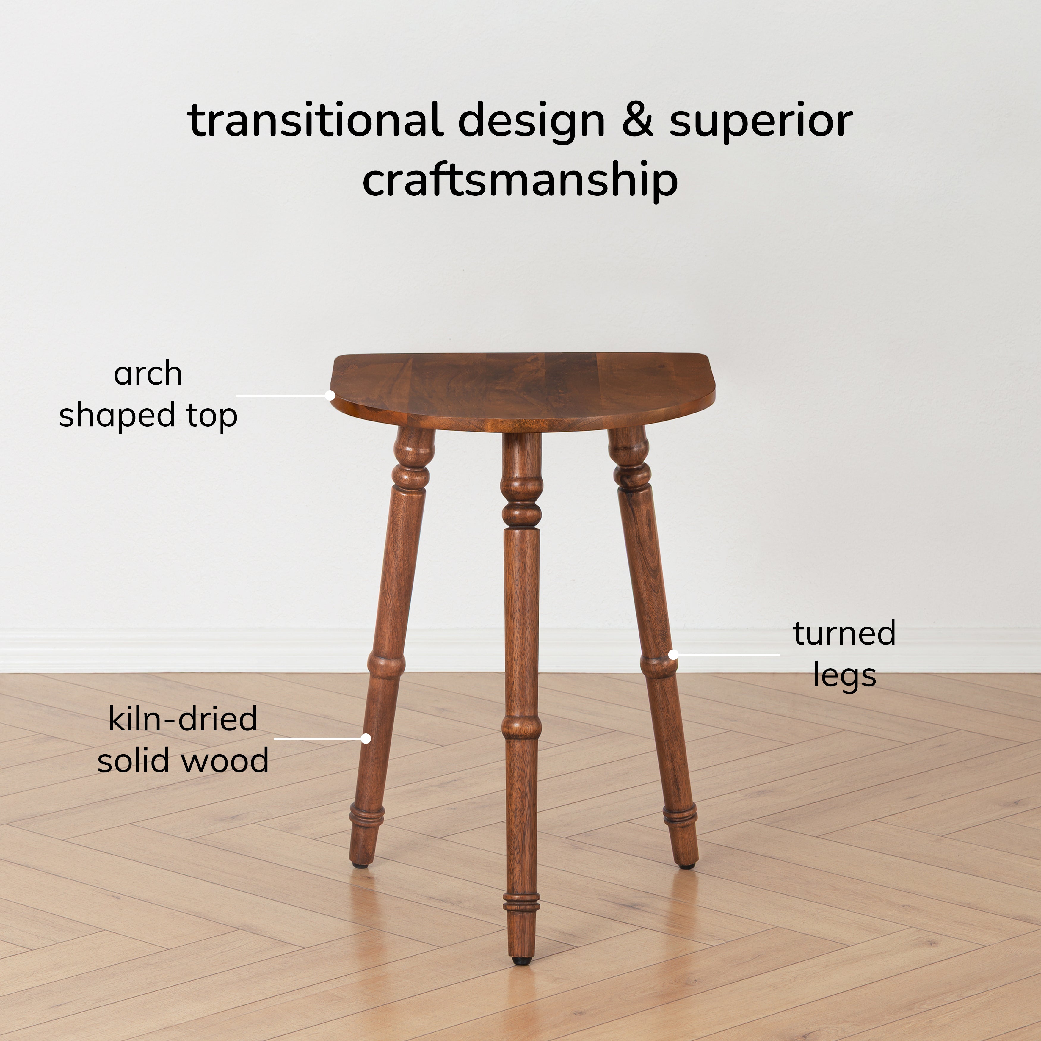 Bibi Solid Wood End Table - Walnut