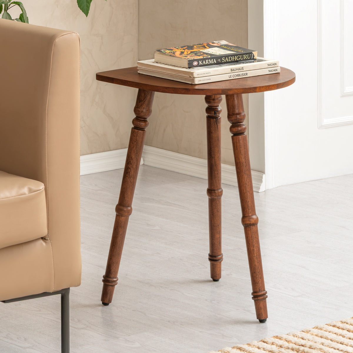 Bibi Solid Wood End Table - Walnut