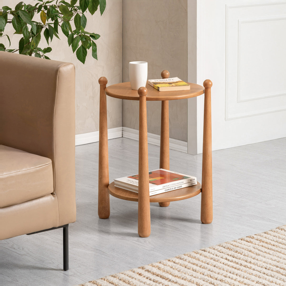Pablo Solid Wood End Table - Mid Tone Honey