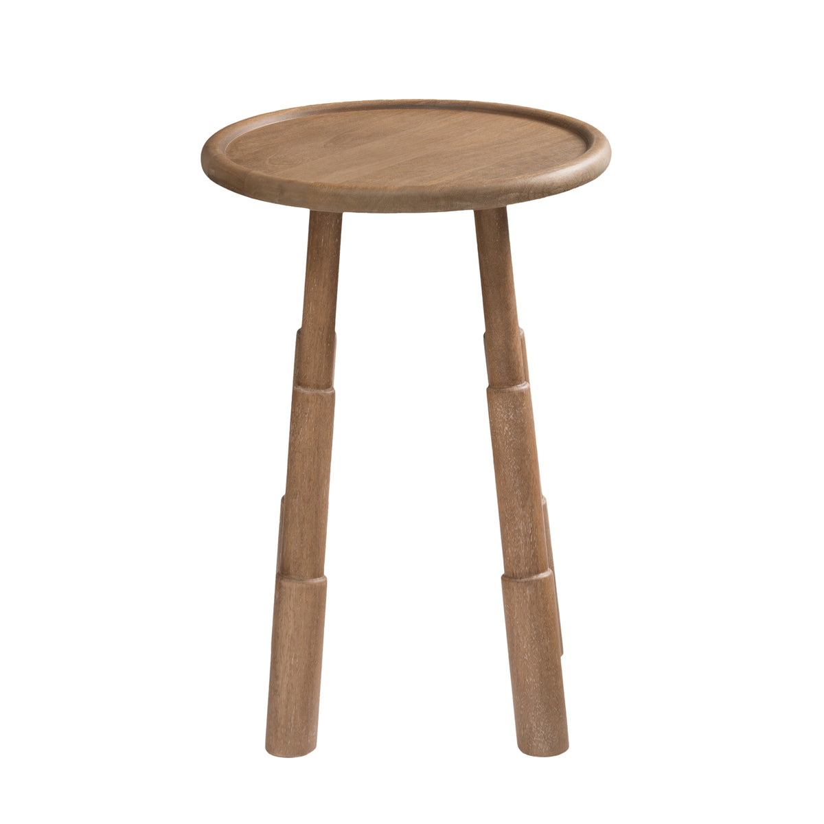 Bali Solid Wood End Table - Cerused Taupe