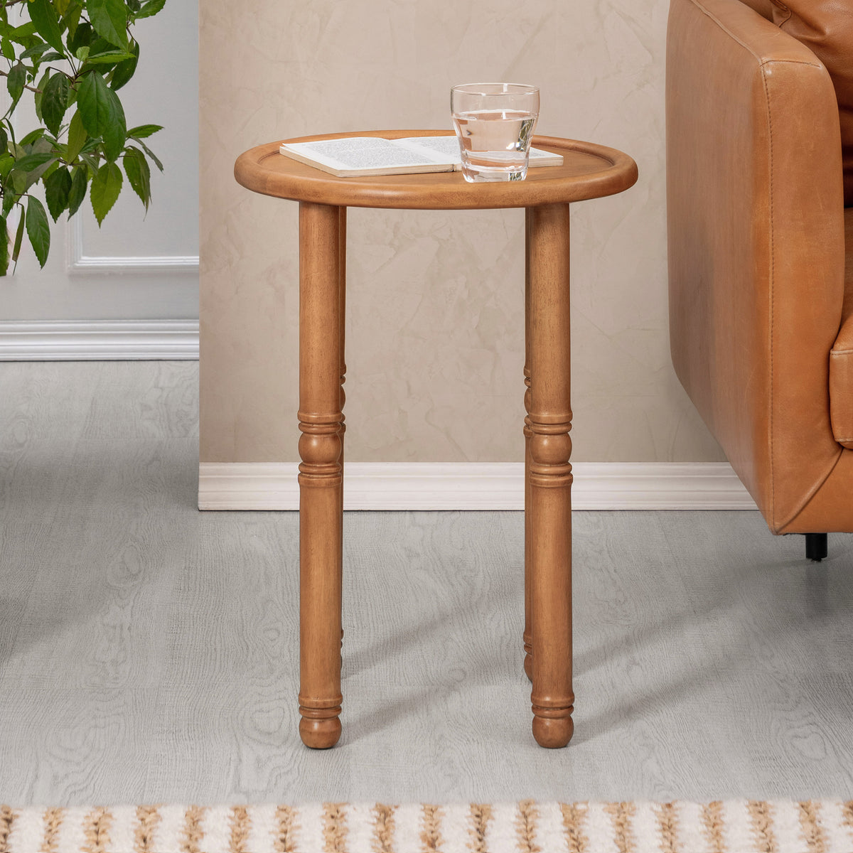 Pierre Solid Wood End Table - Mid Tone Honey