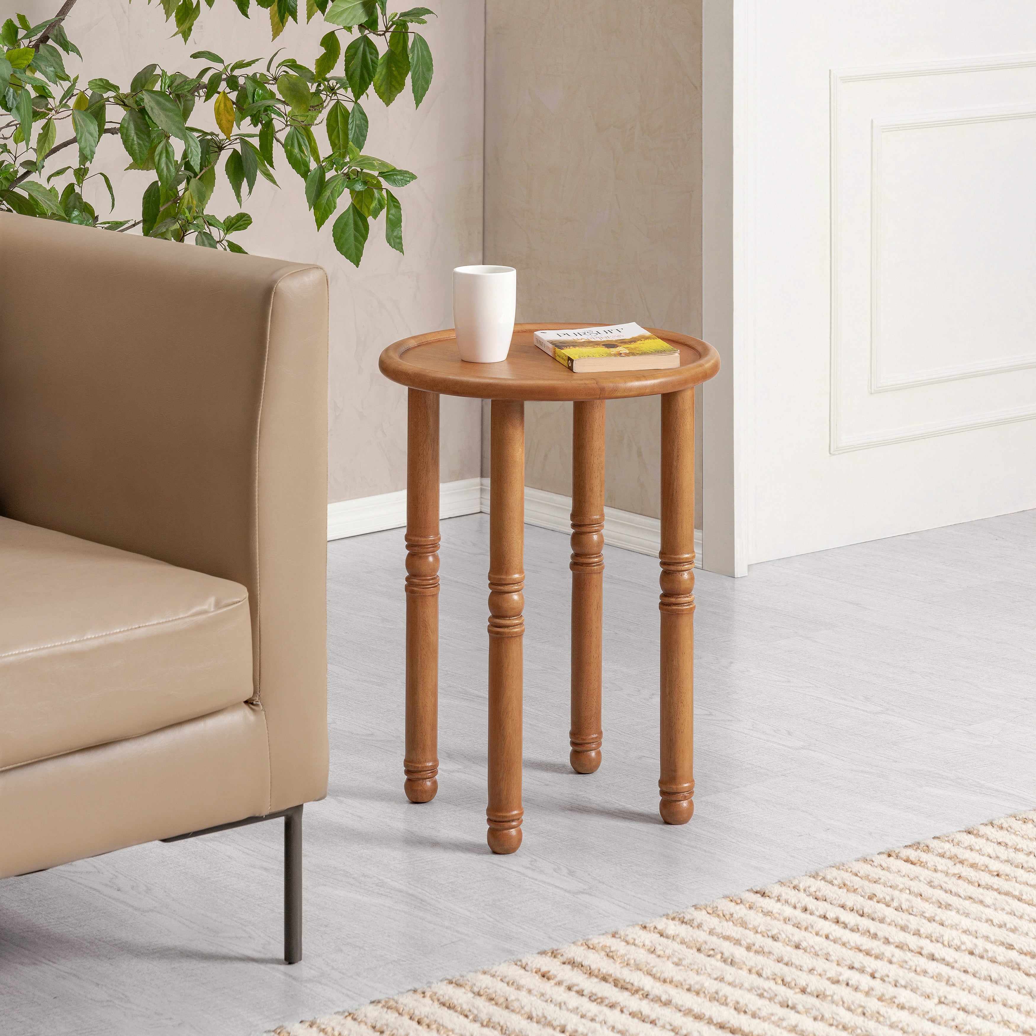 Pierre Solid Wood End Table - Mid Tone Honey