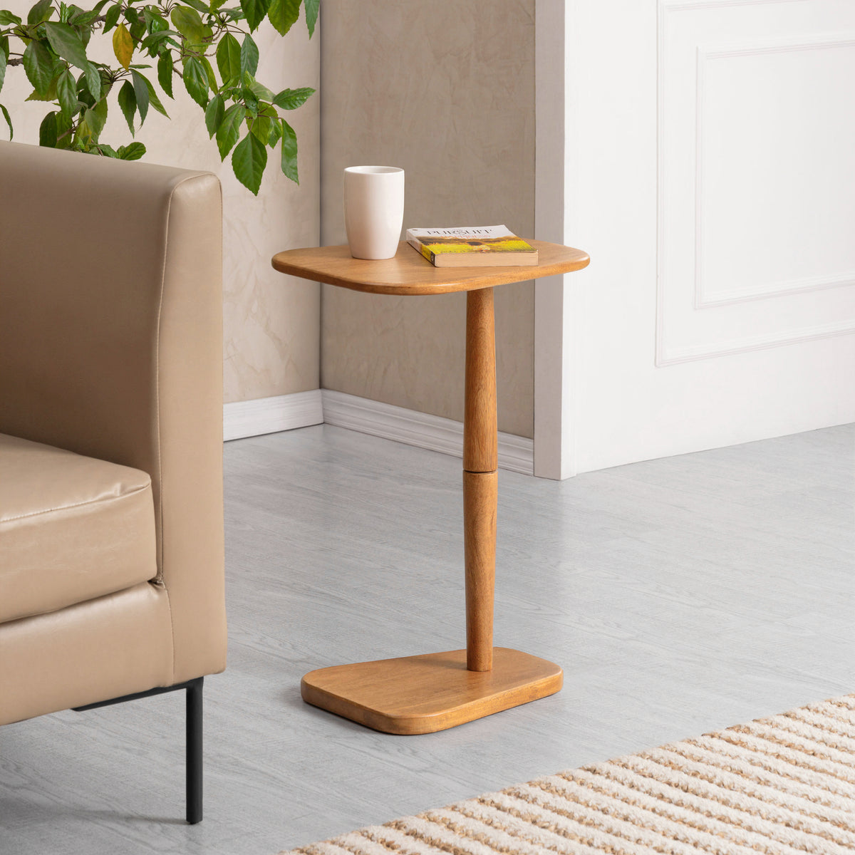 Alina Solid Wood End Table - Mid Tone Honey