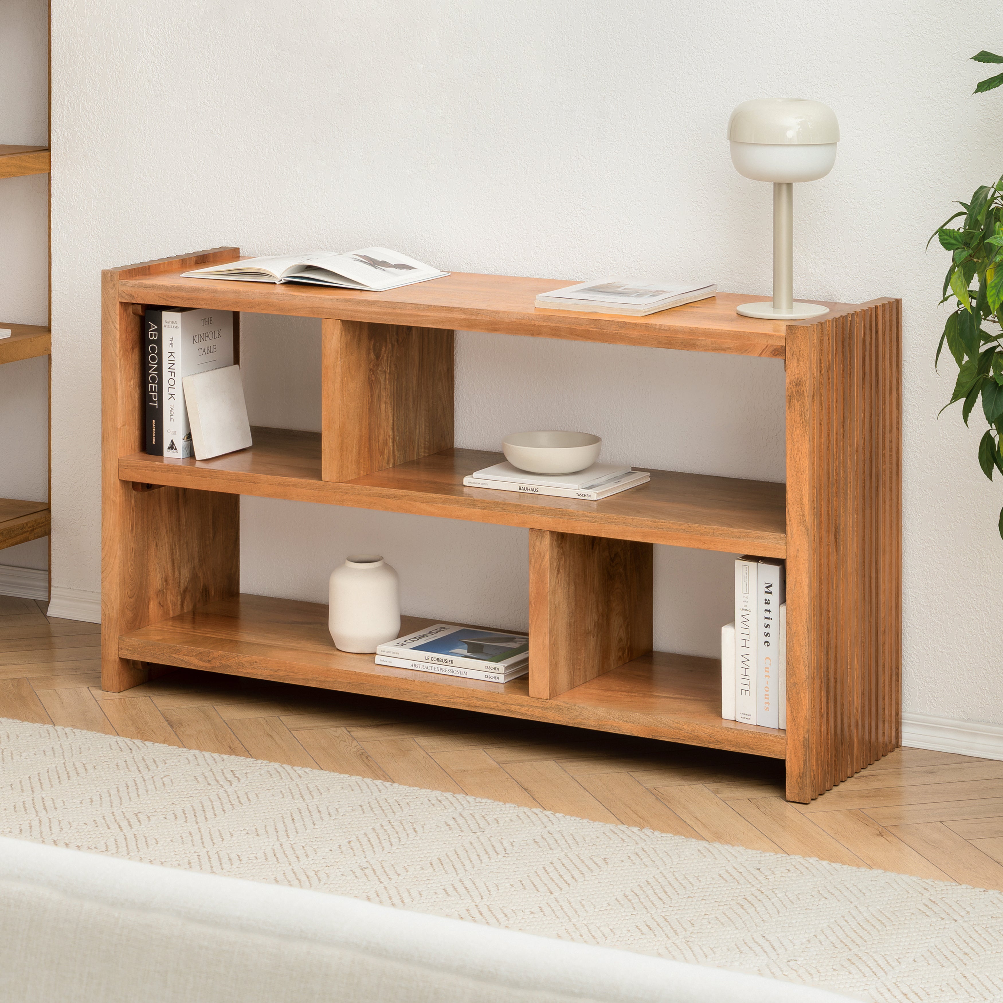 Marli Solid Mango Wood Media Unit - Mid Tone Honey