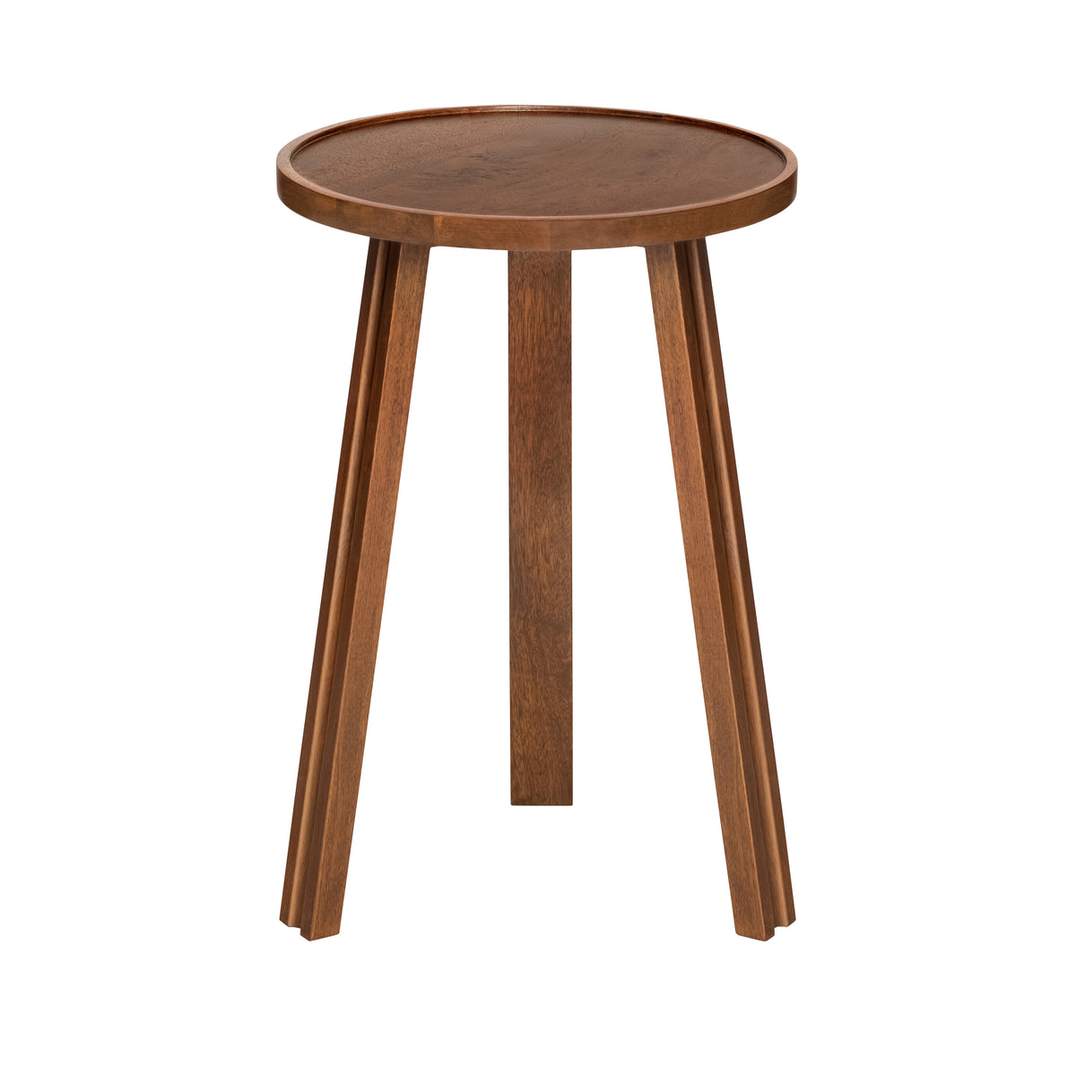 Ethel Solid Mango Wood End Table - Walnut