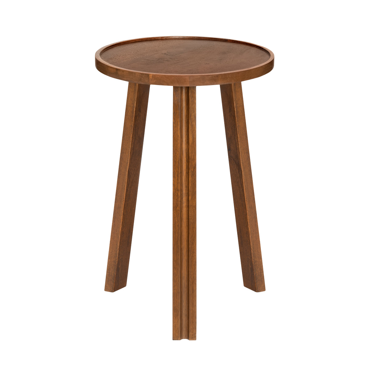 Ethel Solid Mango Wood End Table - Walnut