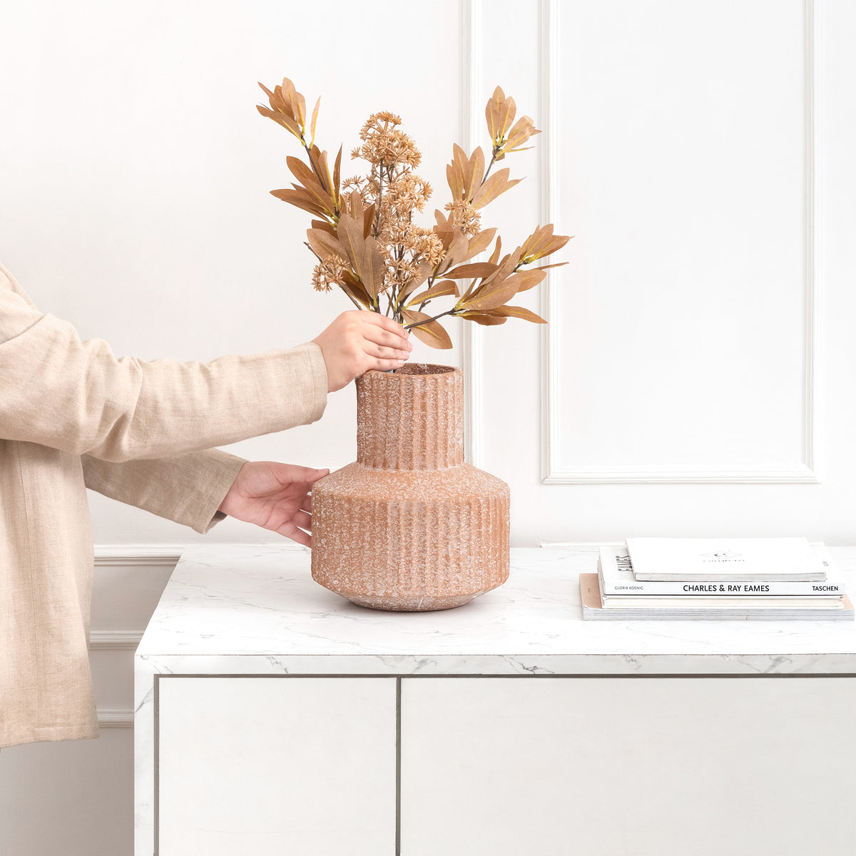 Ashley Vase Ecomix - Light Sienna