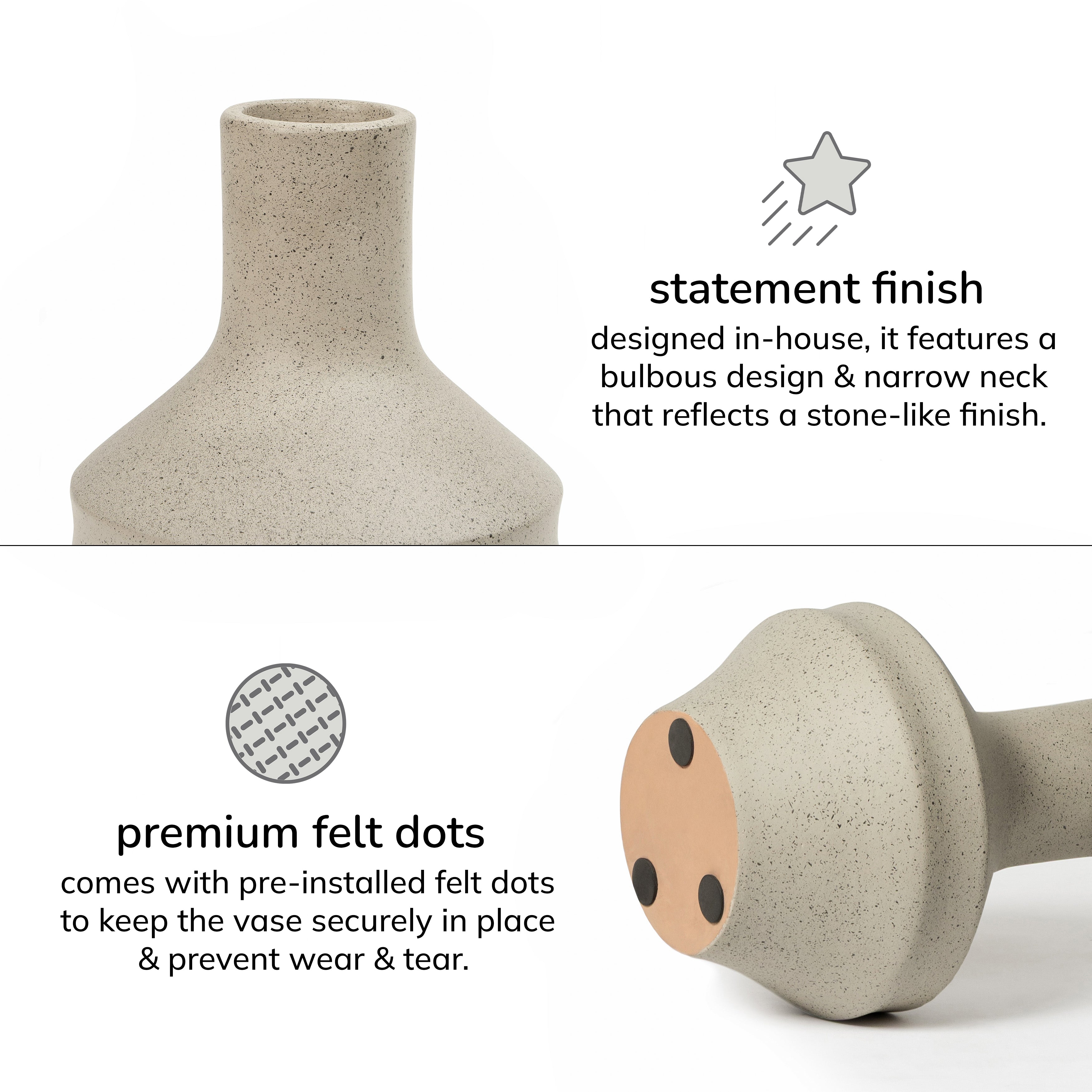 Marcel Terracotta Vase - Grey