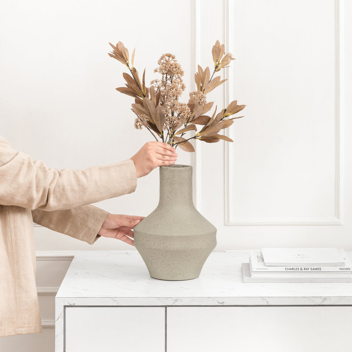 Marcel Terracotta Vase - Grey