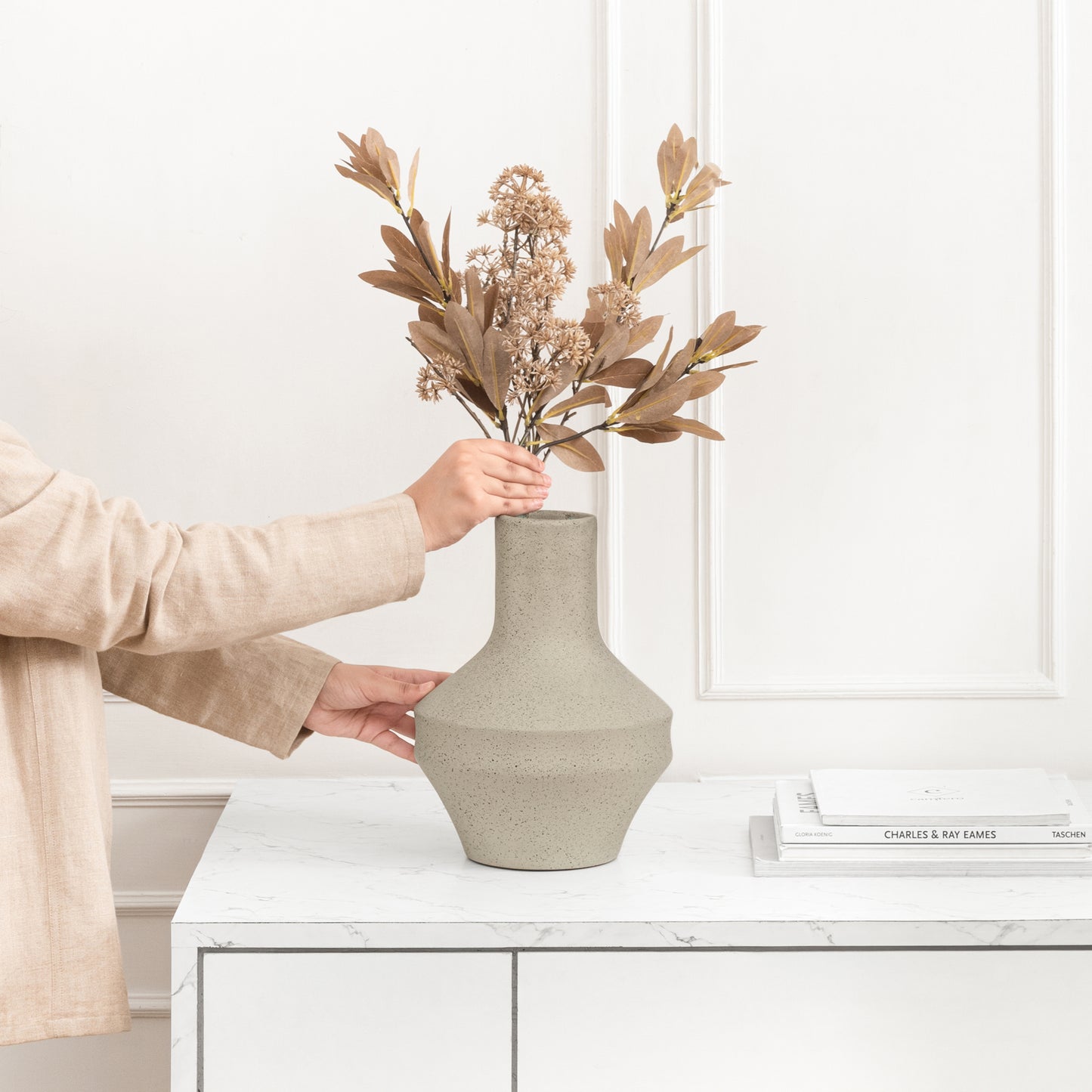 Marcel Terracotta Vase - Grey
