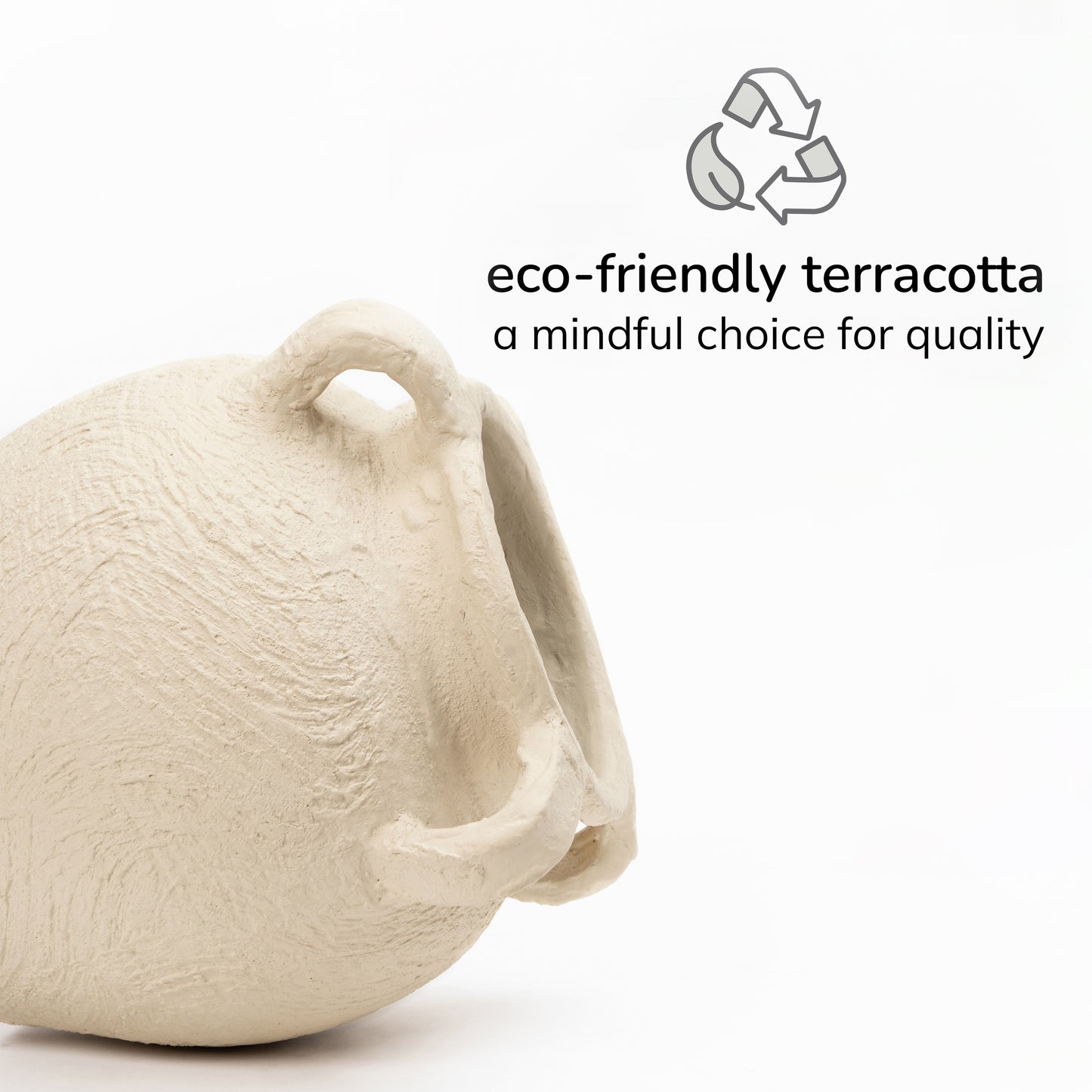 Gable Terracotta Vase - Cream