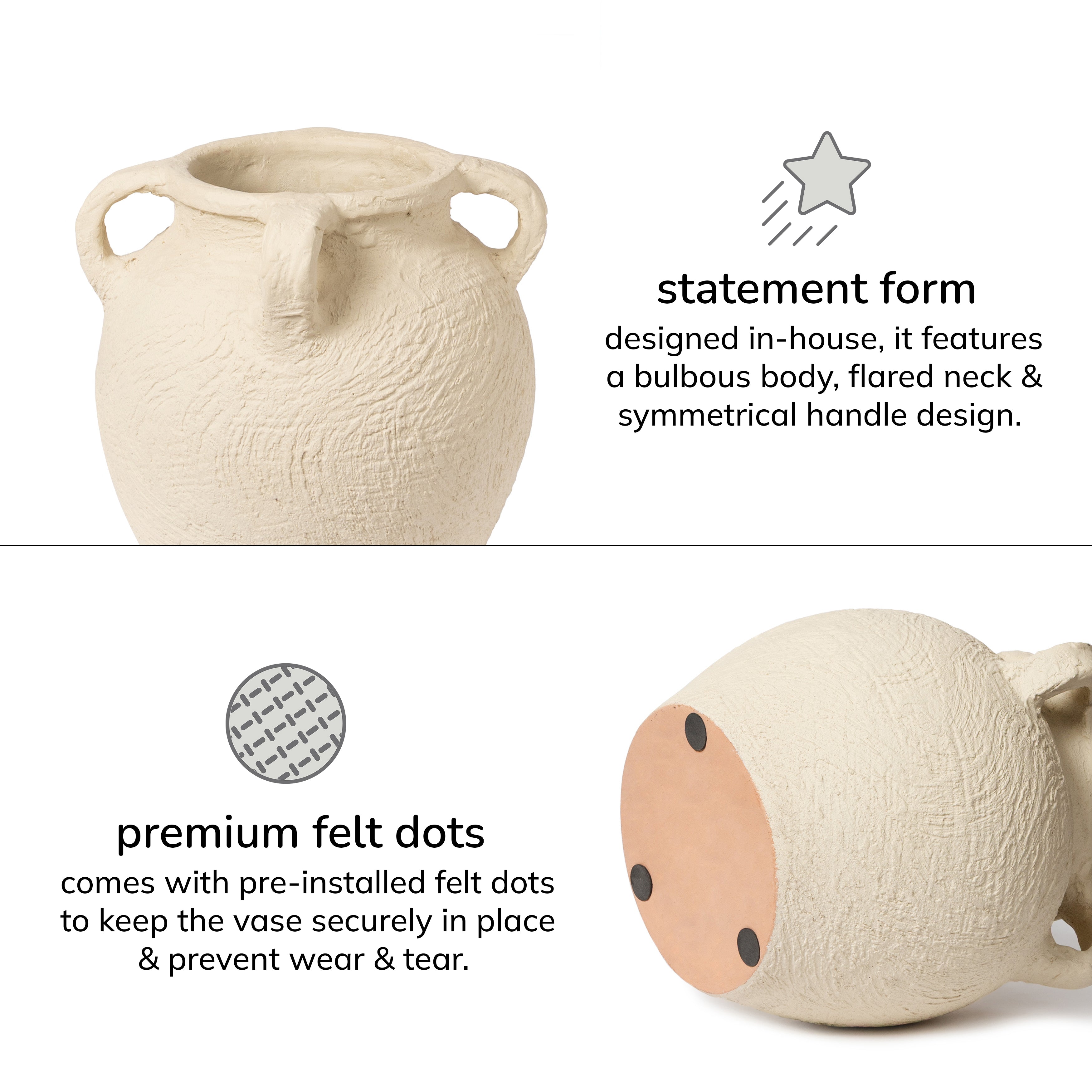 Gable Terracotta Vase - Cream