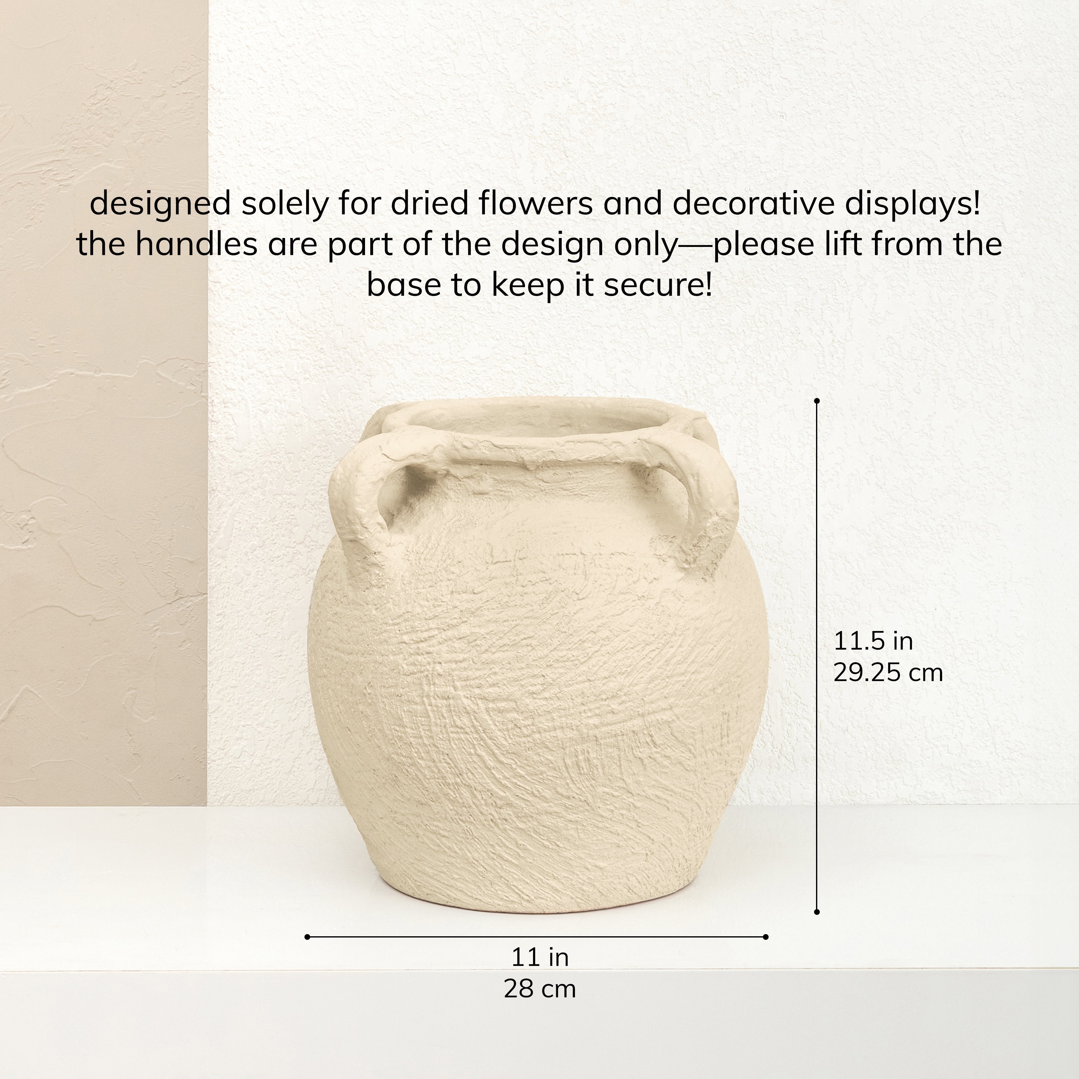 Gable Terracotta Vase - Cream