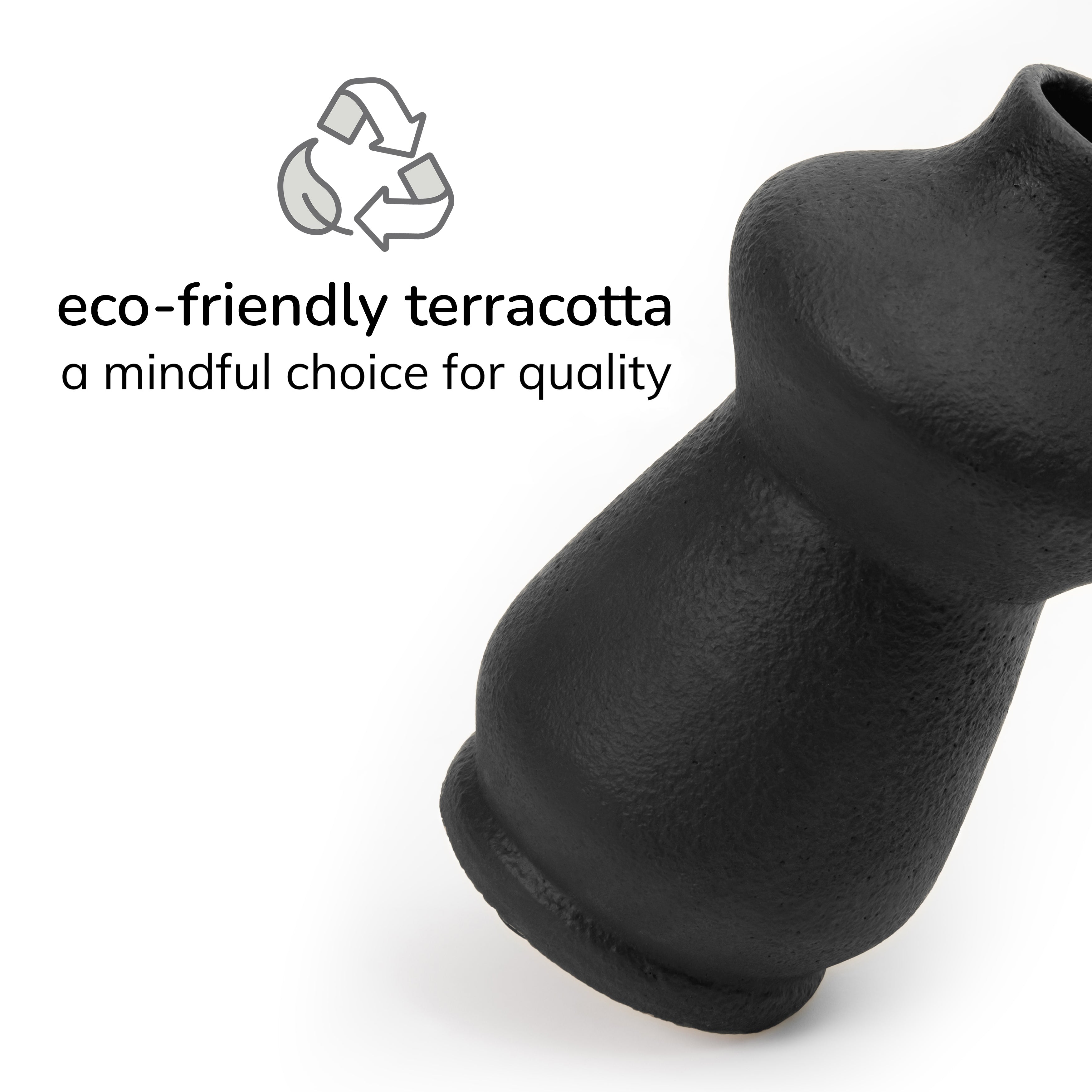 Belmont Terracotta Vase - Black