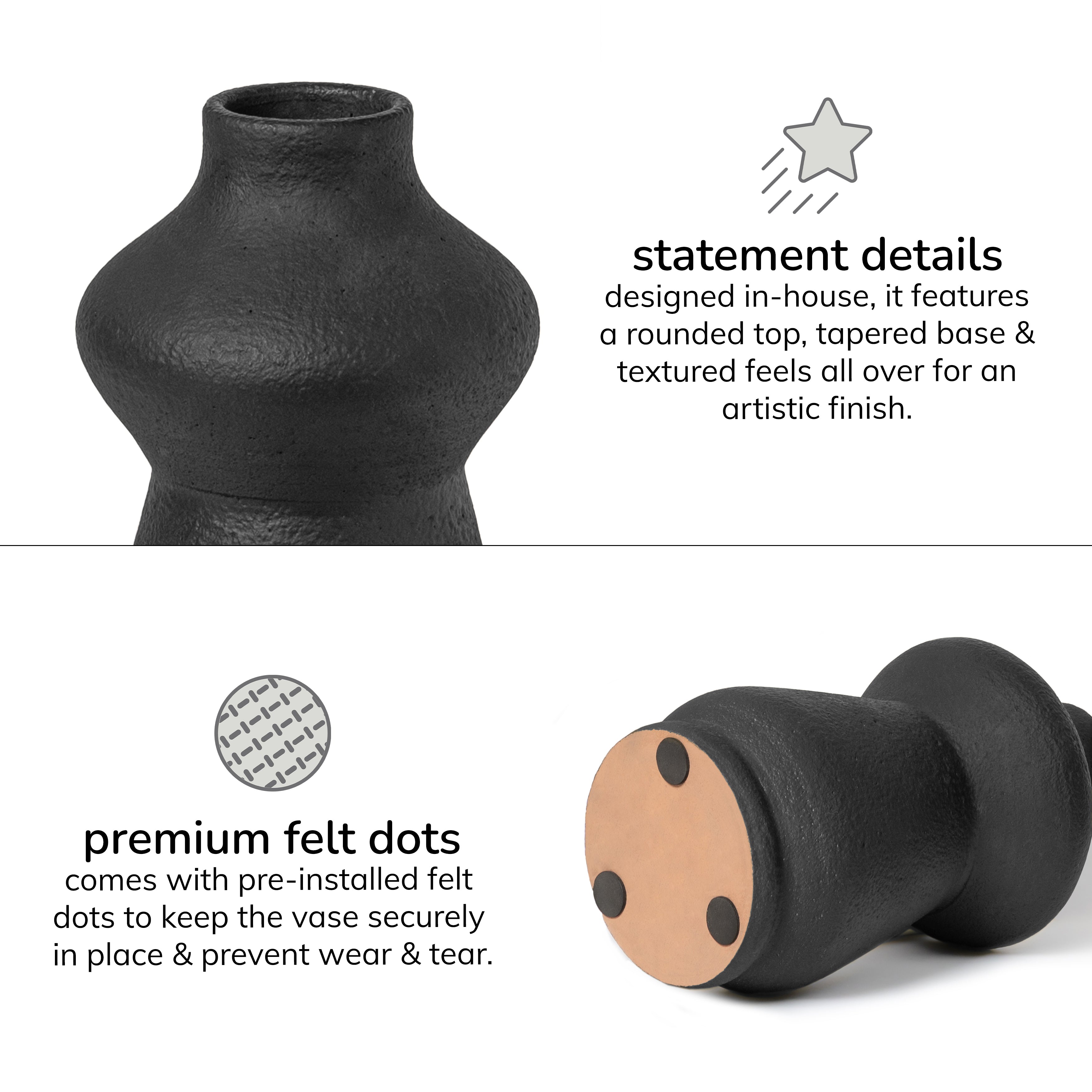 Belmont Terracotta Vase - Black