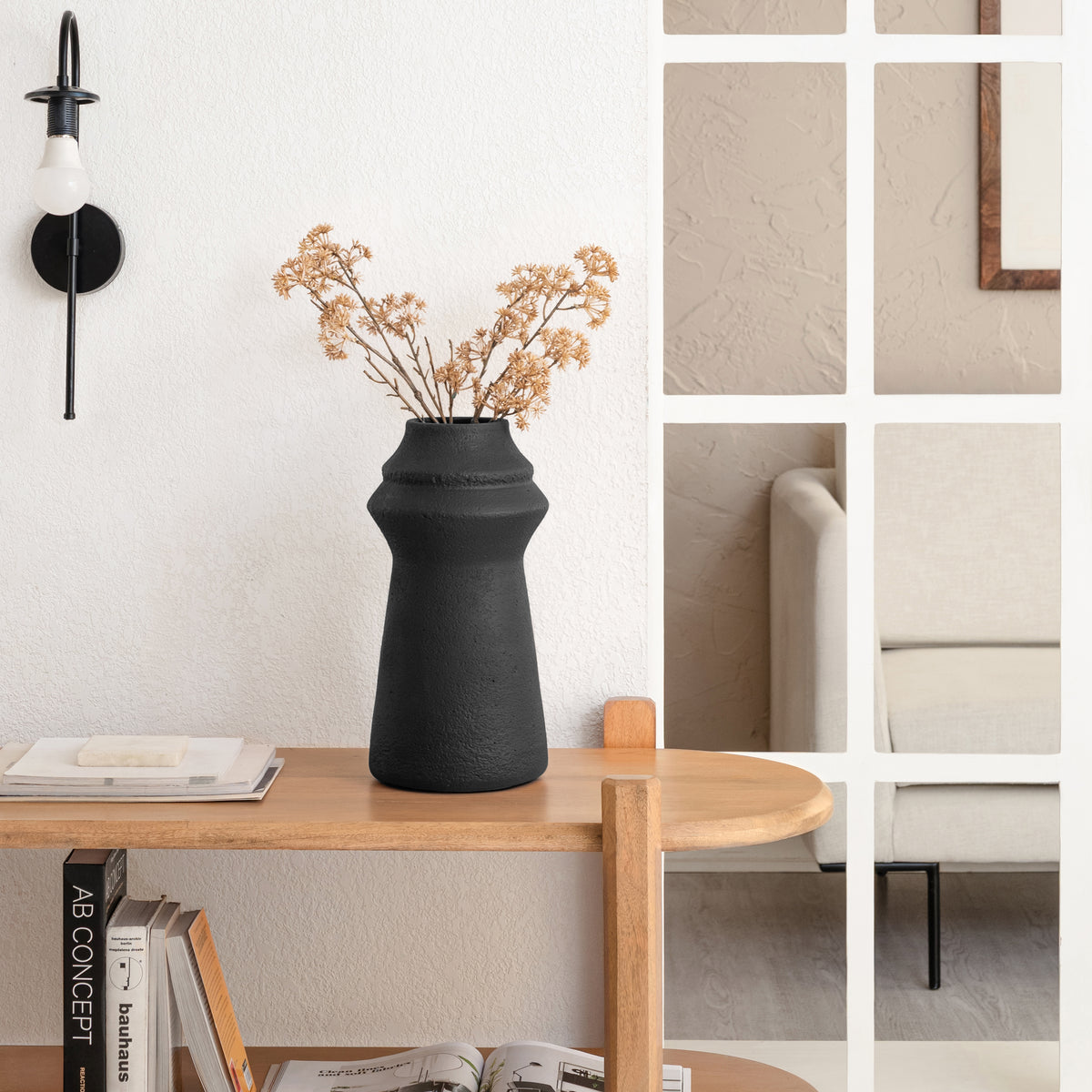Poker Terracotta Vase - Black