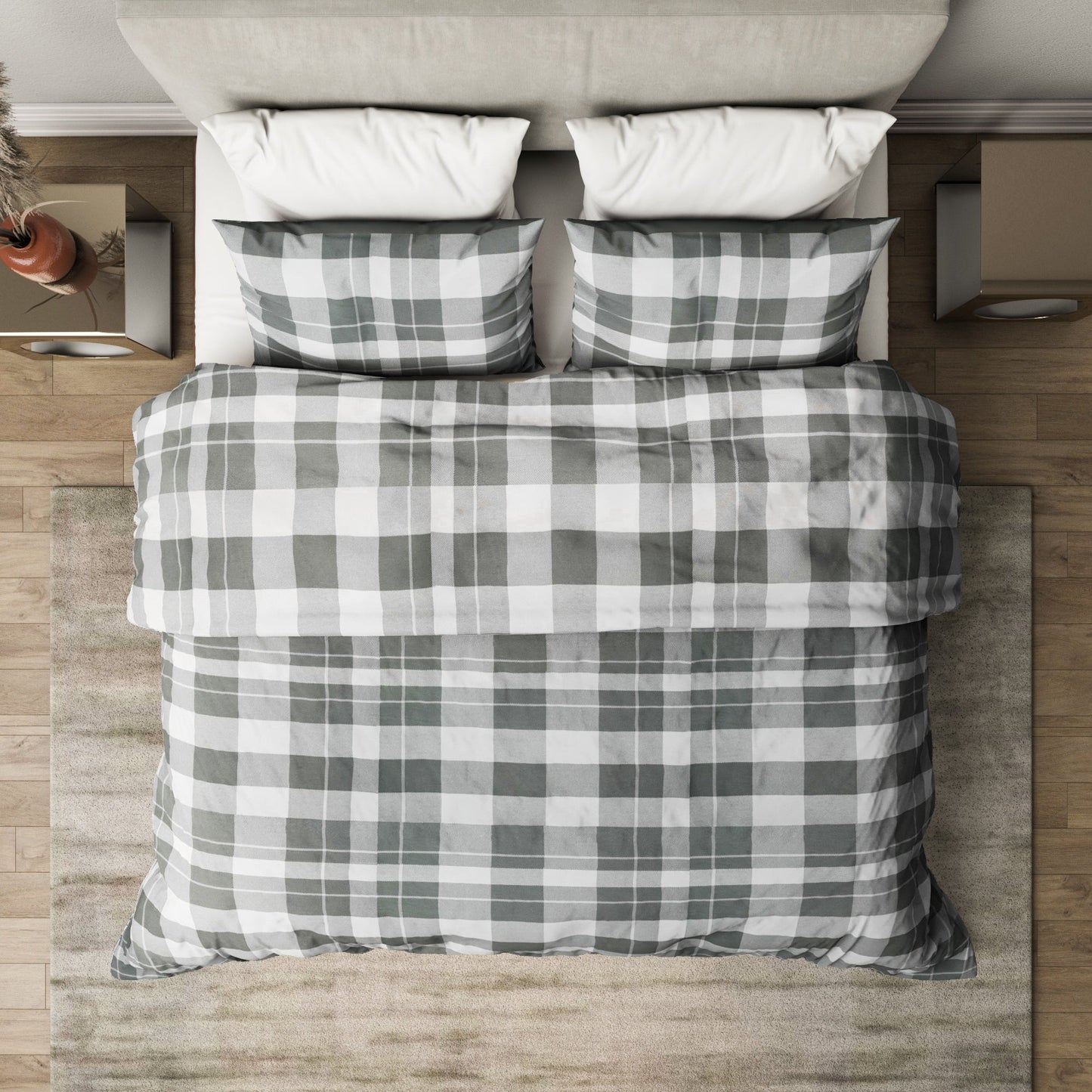 Thomas 3 Piece Duvet Cover Set - Green