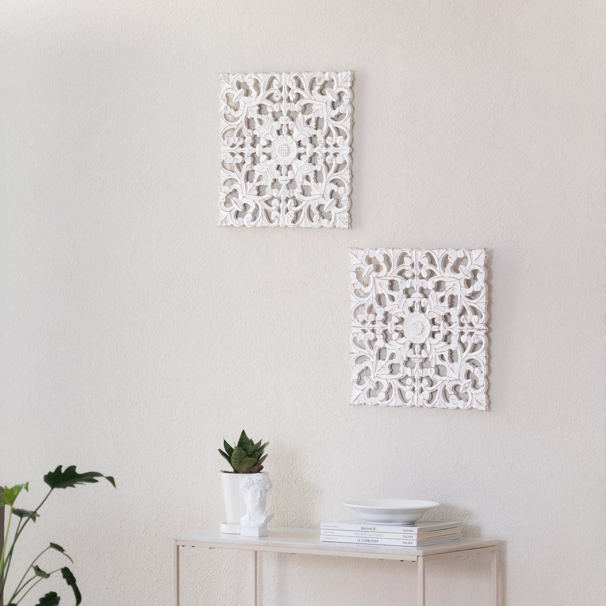 Bianci Wall Medallion - Set of 2 - White