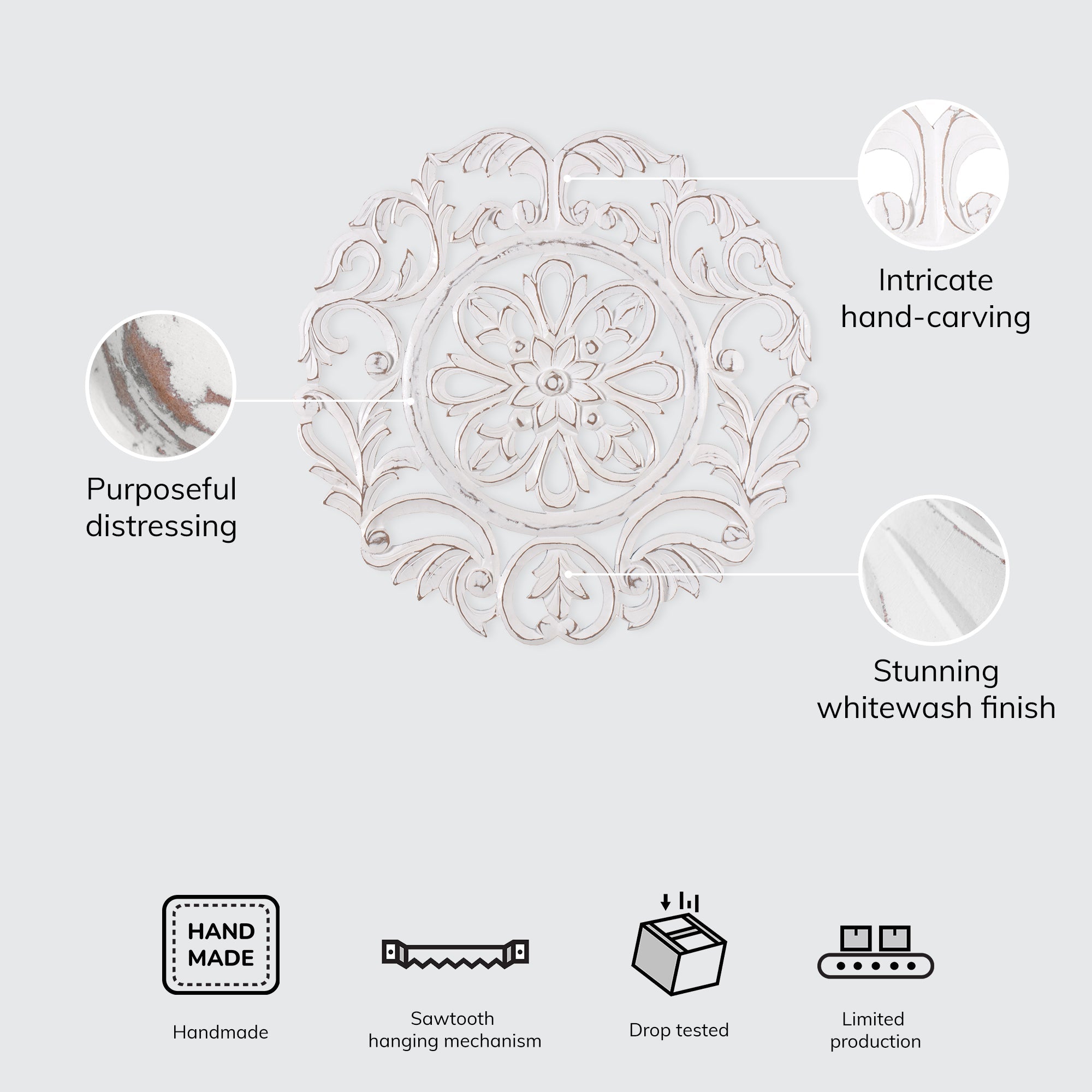 Lassi White Wall Medallion