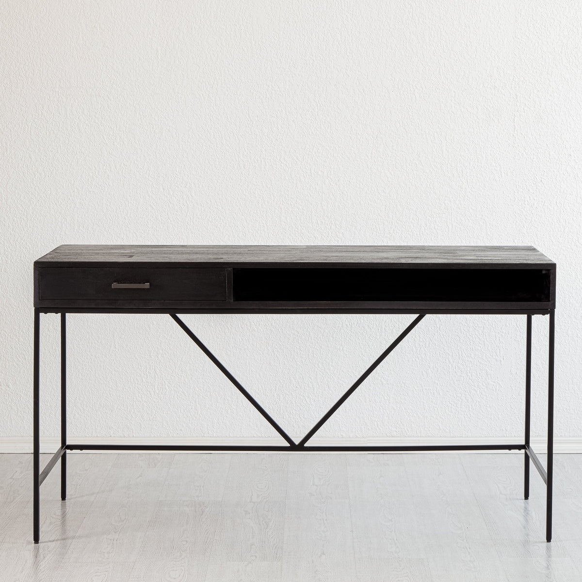 Bilbao Solid Wood & Metal Desk - Black