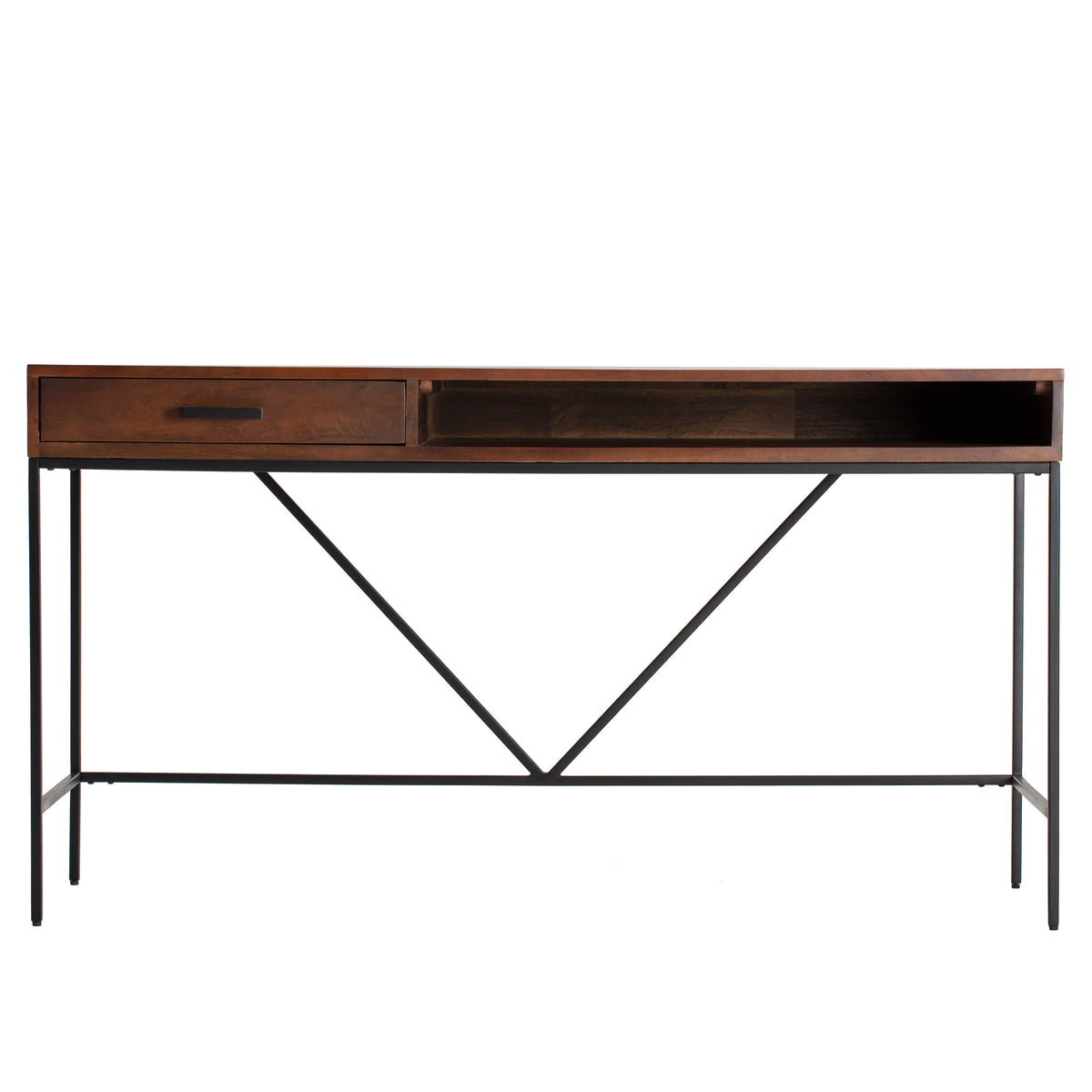 Bilbao Solid Wood & Iron Desk - Walnut
