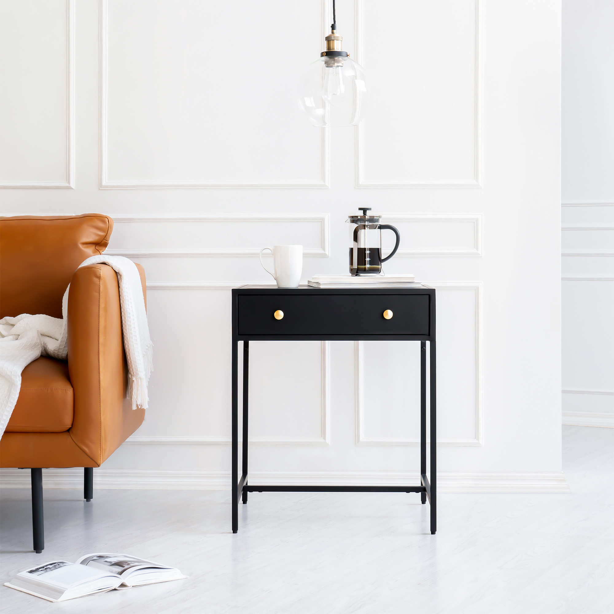 Brockwell Nightstand - 1 Drawer - Black
