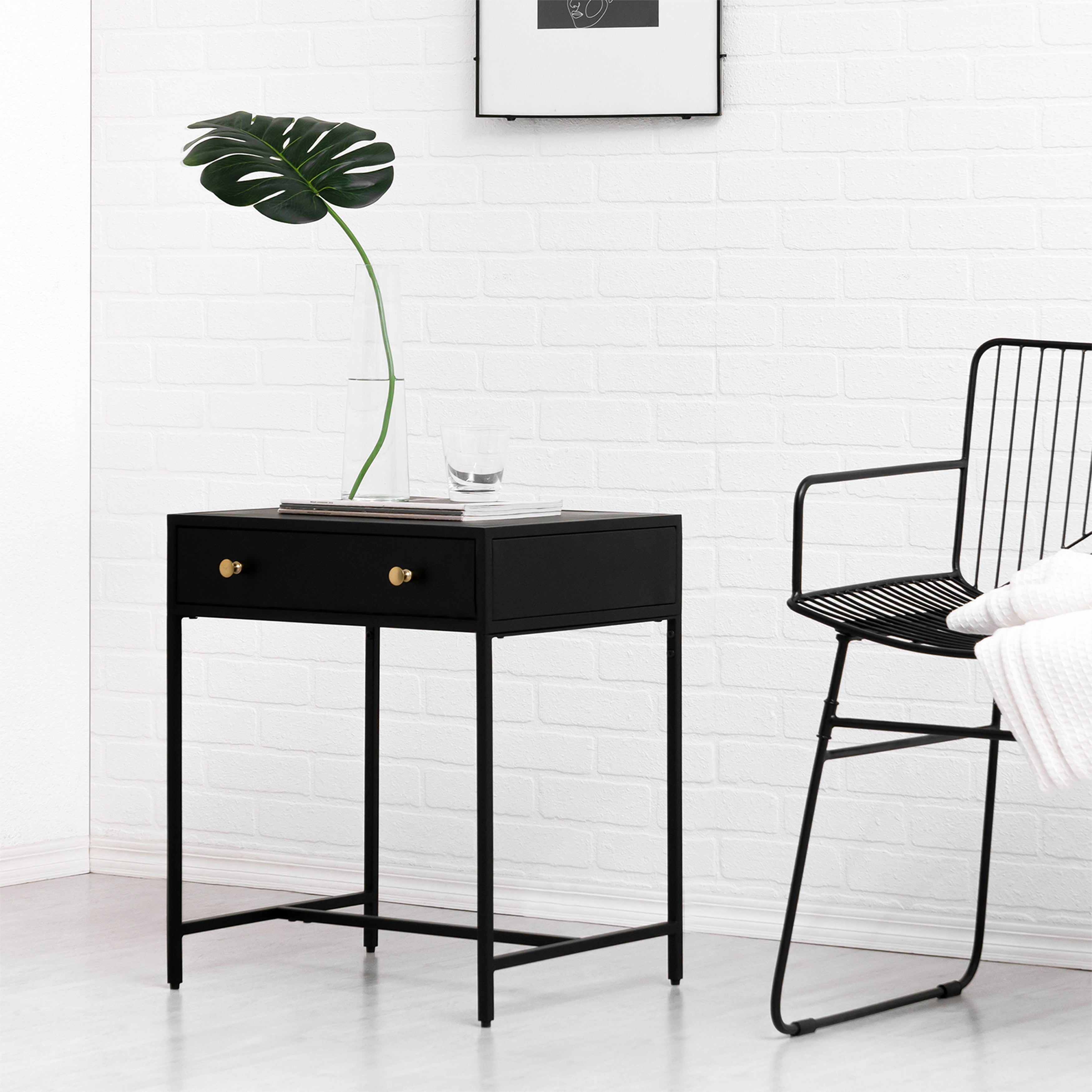 Brockwell Nightstand - 1 Drawer - Black