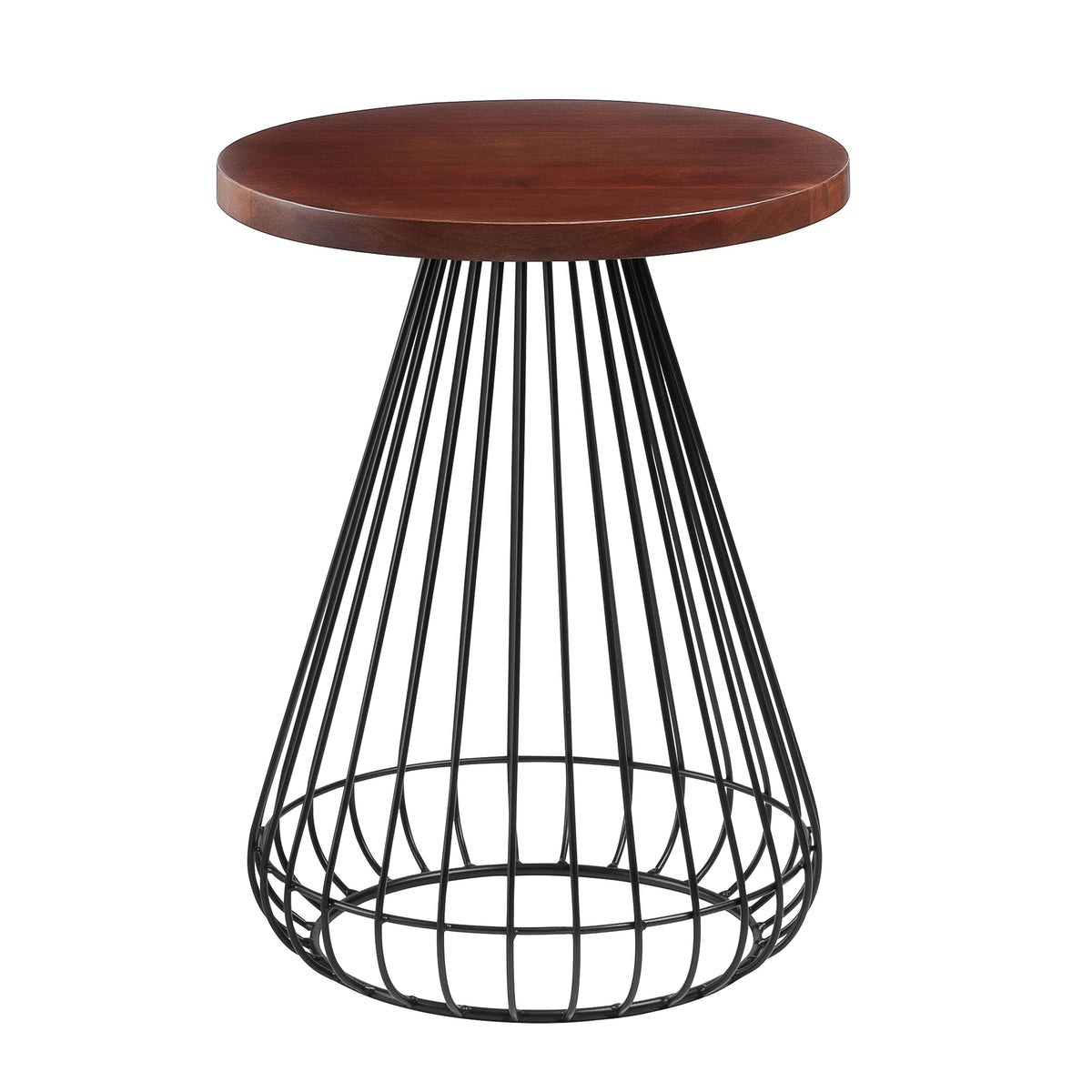 Melody End Table - Black Base - Walnut